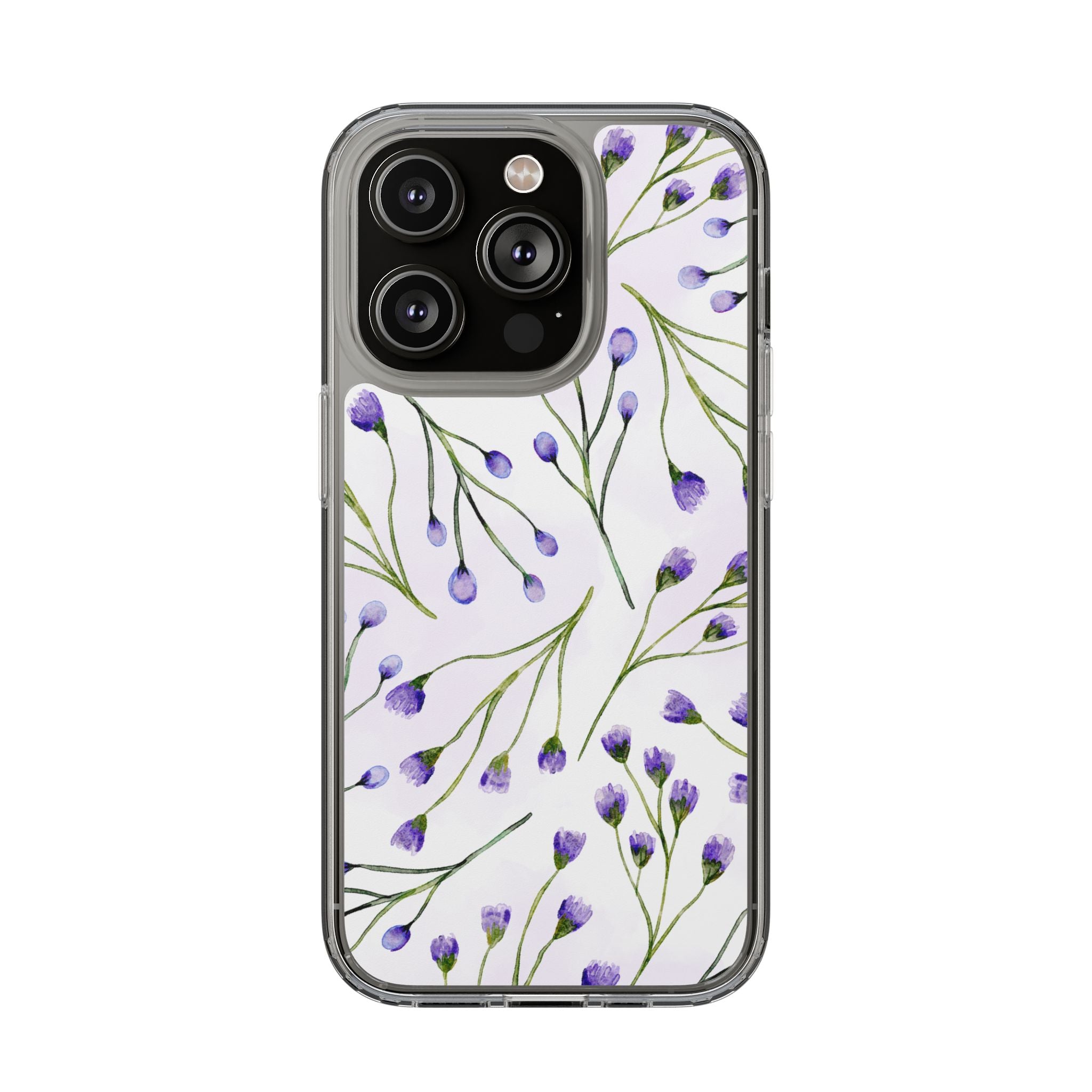 Purple Flower Pattern Phone Case – Aesthetic Floral Protective Cover, Slim Lightweight Design for Women & Girls | iPhone and Samsung