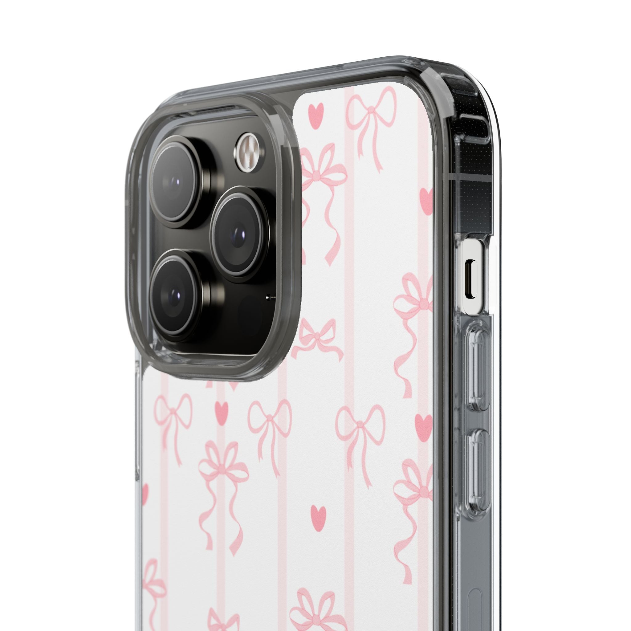 Pink Bow Aesthetic Phone Case – Cute Shockproof Protective Cover with Precise Cutouts, Kawaii Gift for Women & Girls