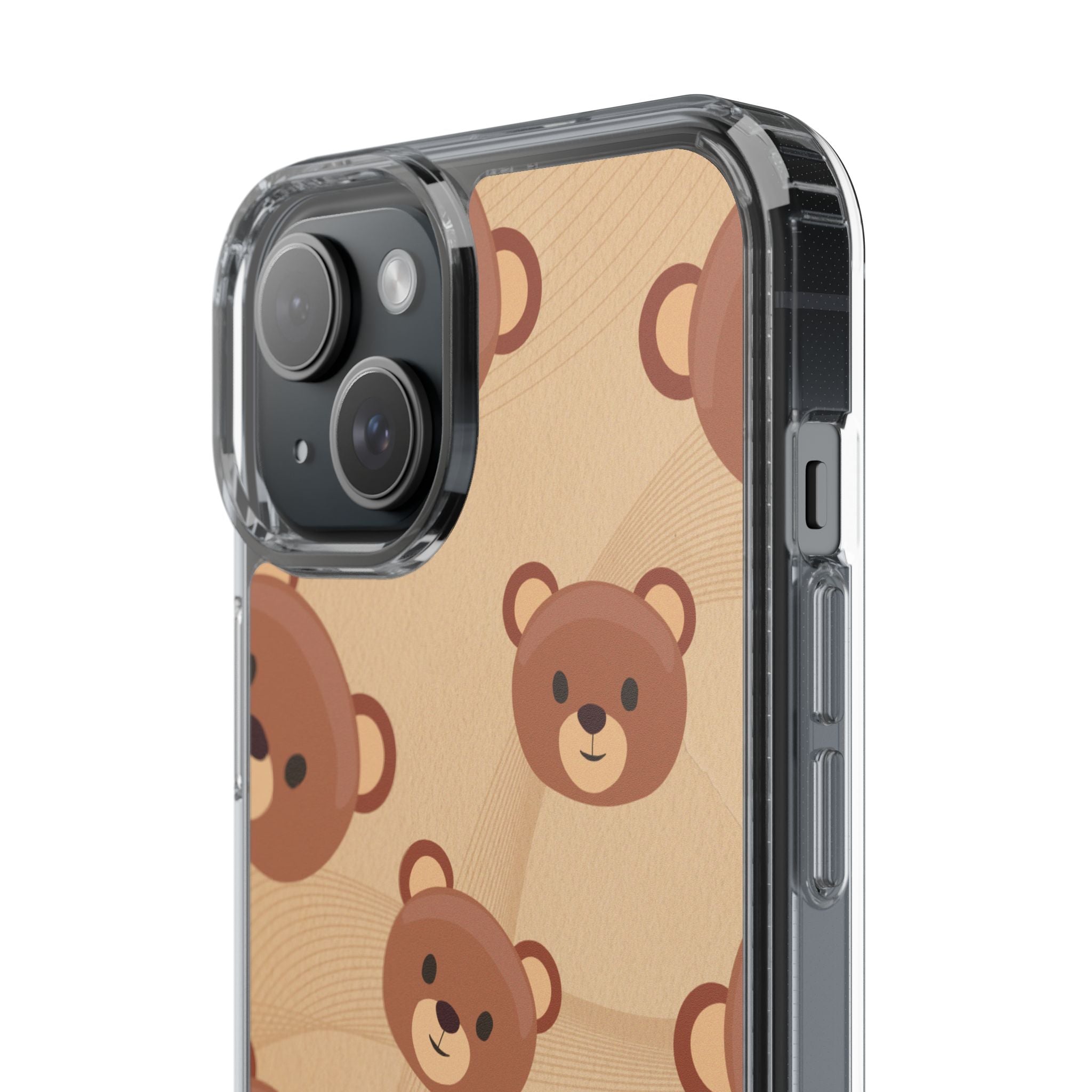 Bear Pattern Clear Phone Case, Cute Animal Phone Cover, Gift for Kids, Trendy Phone Accessory, Birthday Gift, Fun & Playful Style