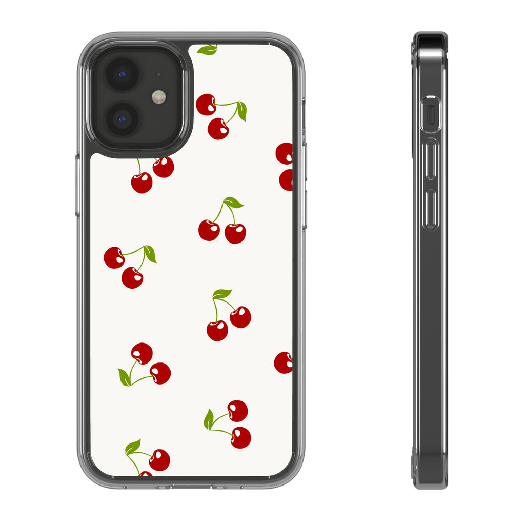 Cute Cherry Pattern Phone Case – Kawaii Red Fruit Design, Slim Protective Cover for iPhone & Samsung