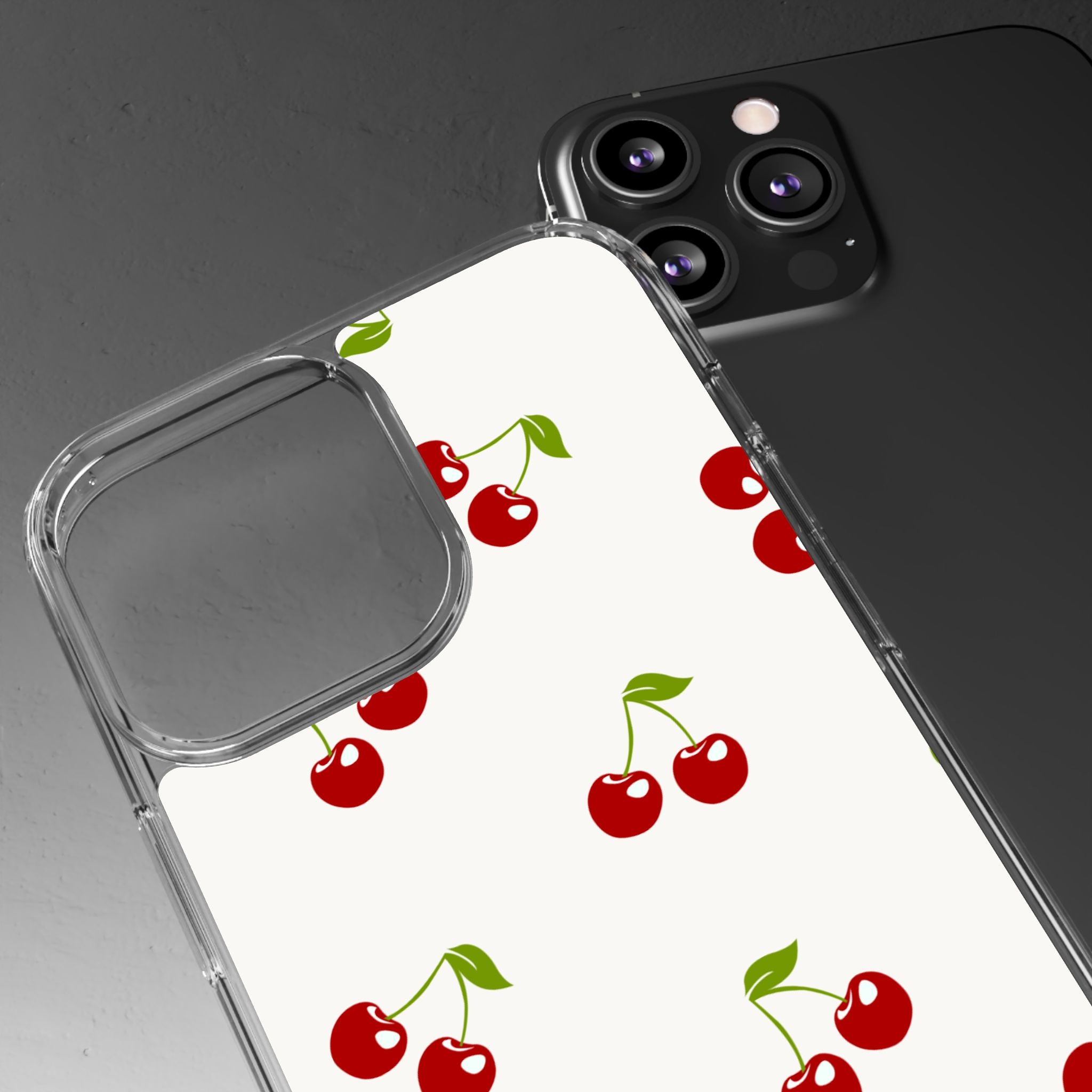 Cute Cherry Pattern Phone Case – Kawaii Red Fruit Design, Slim Protective Cover for iPhone & Samsung