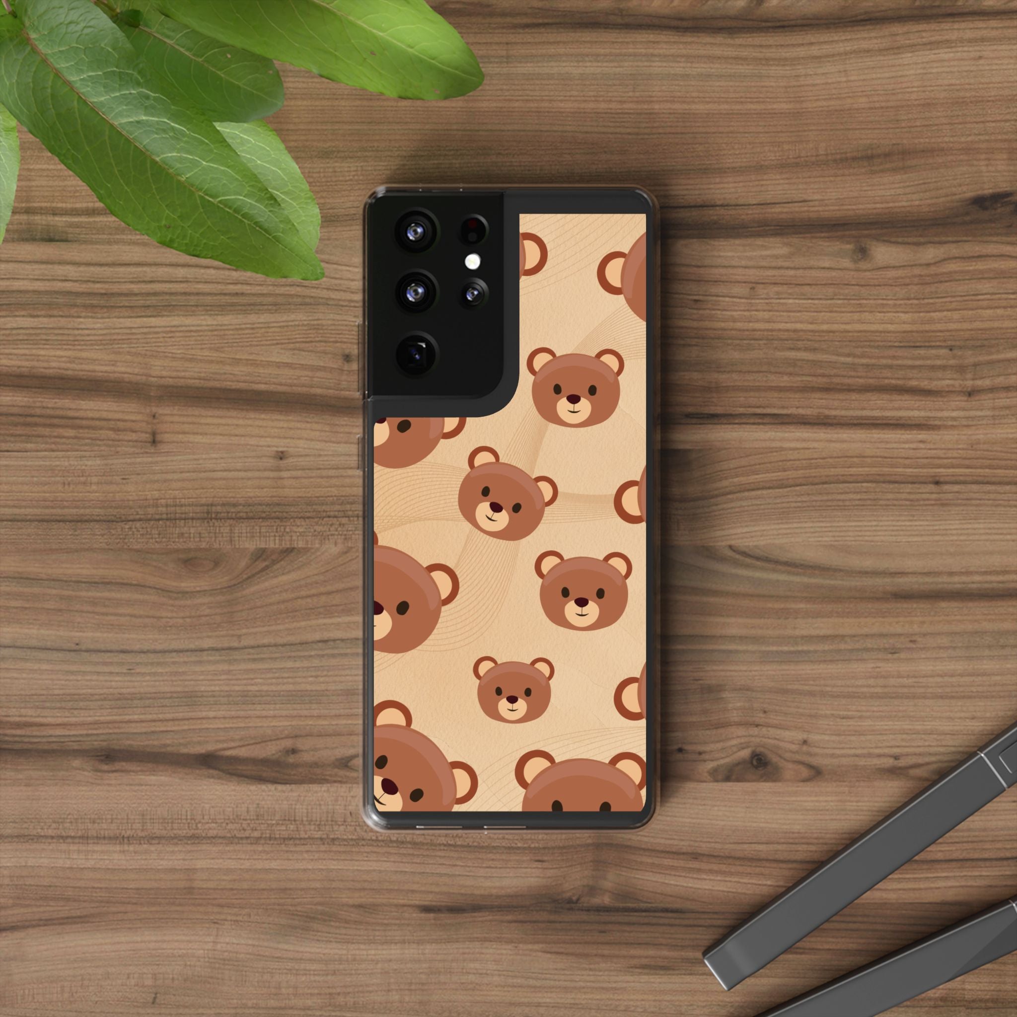 Bear Pattern Clear Phone Case, Cute Animal Phone Cover, Gift for Kids, Trendy Phone Accessory, Birthday Gift, Fun & Playful Style