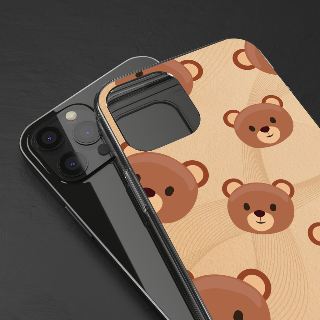 Bear Pattern Clear Phone Case, Cute Animal Phone Cover, Gift for Kids, Trendy Phone Accessory, Birthday Gift, Fun & Playful Style