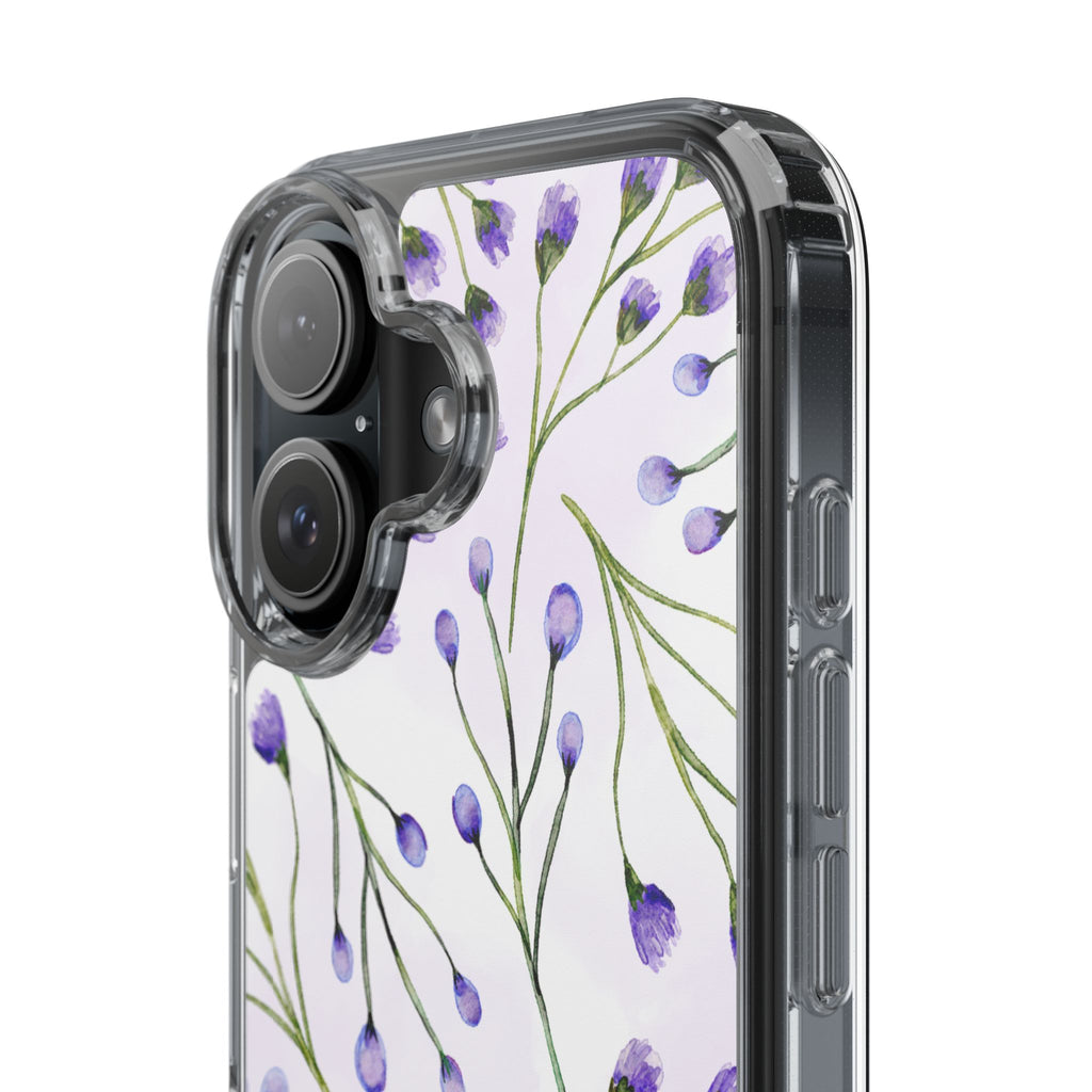 Purple Flower Pattern Phone Case – Aesthetic Floral Protective Cover, Slim Lightweight Design for Women & Girls | iPhone and Samsung