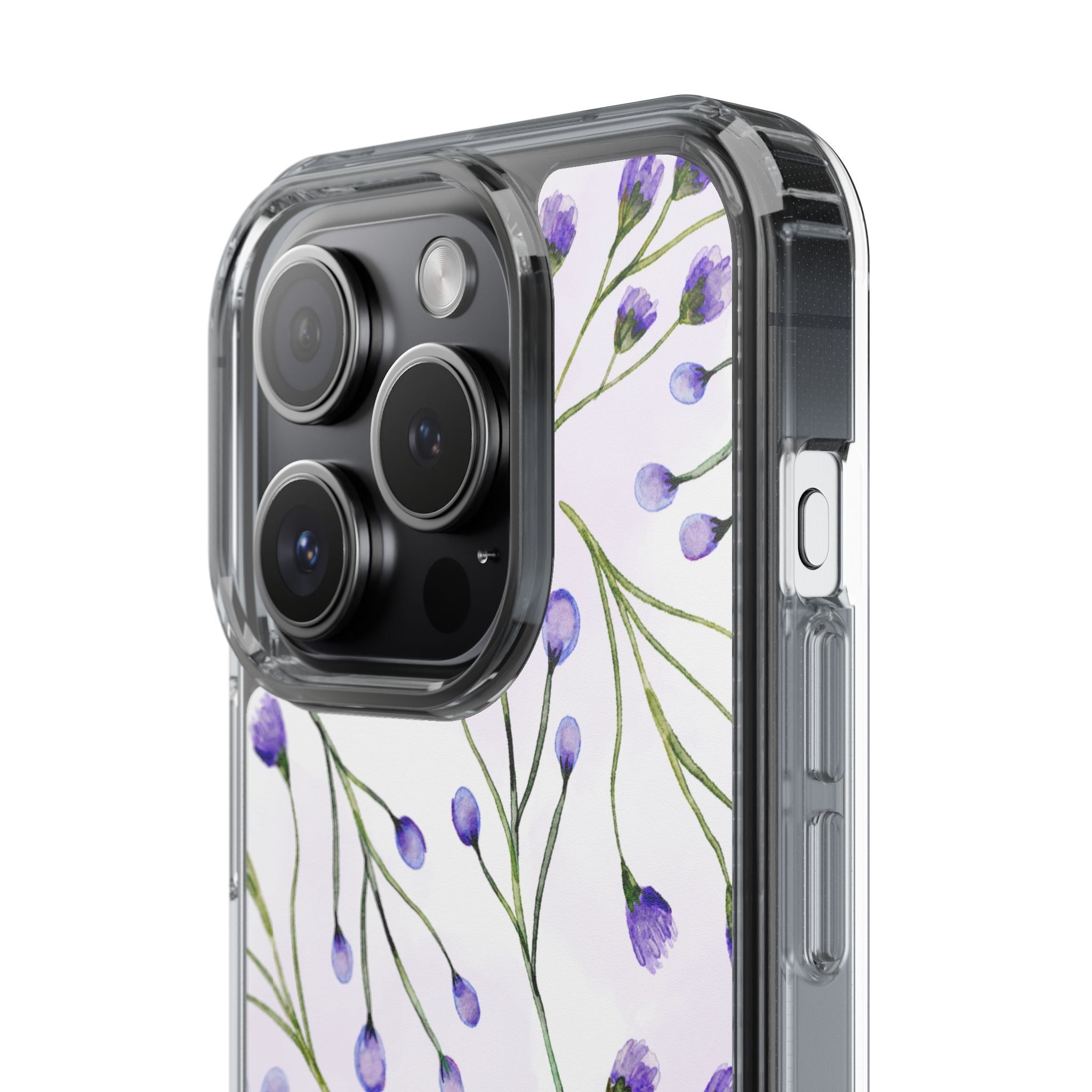 Purple Flower Pattern Phone Case – Aesthetic Floral Protective Cover, Slim Lightweight Design for Women & Girls | iPhone and Samsung