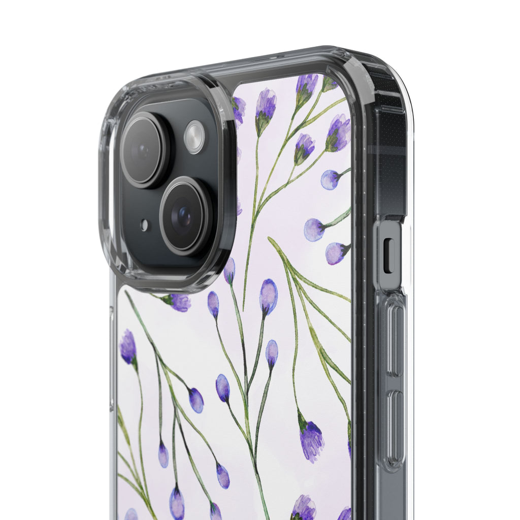 Purple Flower Pattern Phone Case – Aesthetic Floral Protective Cover, Slim Lightweight Design for Women & Girls | iPhone and Samsung