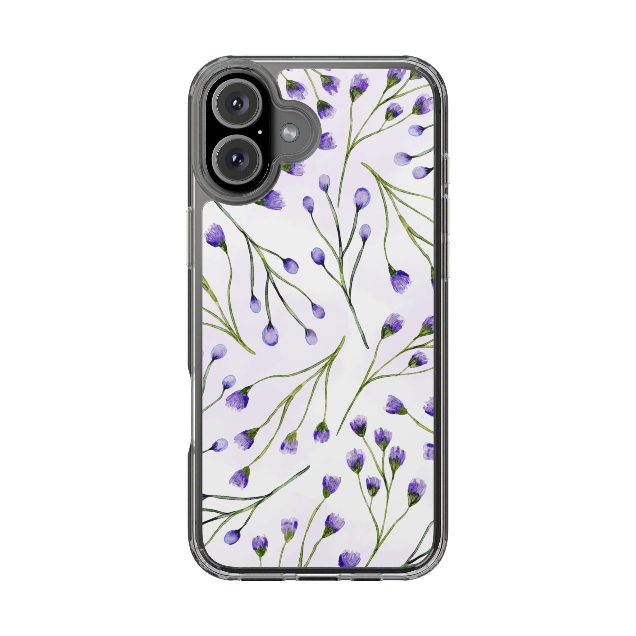 Purple Flower Pattern Phone Case – Aesthetic Floral Protective Cover, Slim Lightweight Design for Women & Girls | iPhone and Samsung