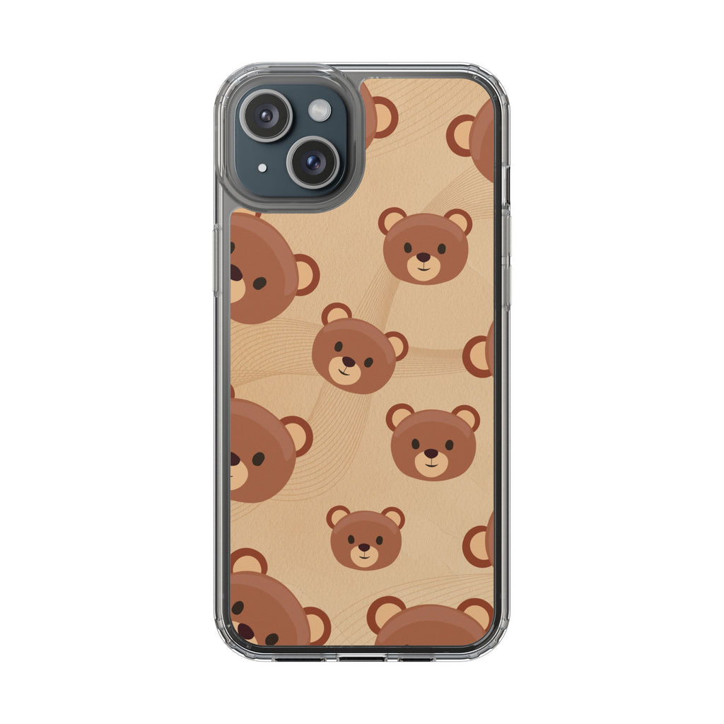 Bear Pattern Clear Phone Case, Cute Animal Phone Cover, Gift for Kids, Trendy Phone Accessory, Birthday Gift, Fun & Playful Style