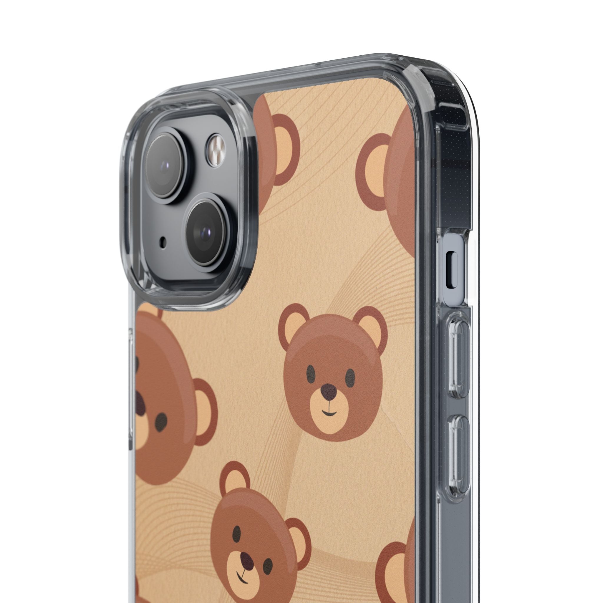 Bear Pattern Clear Phone Case, Cute Animal Phone Cover, Gift for Kids, Trendy Phone Accessory, Birthday Gift, Fun & Playful Style