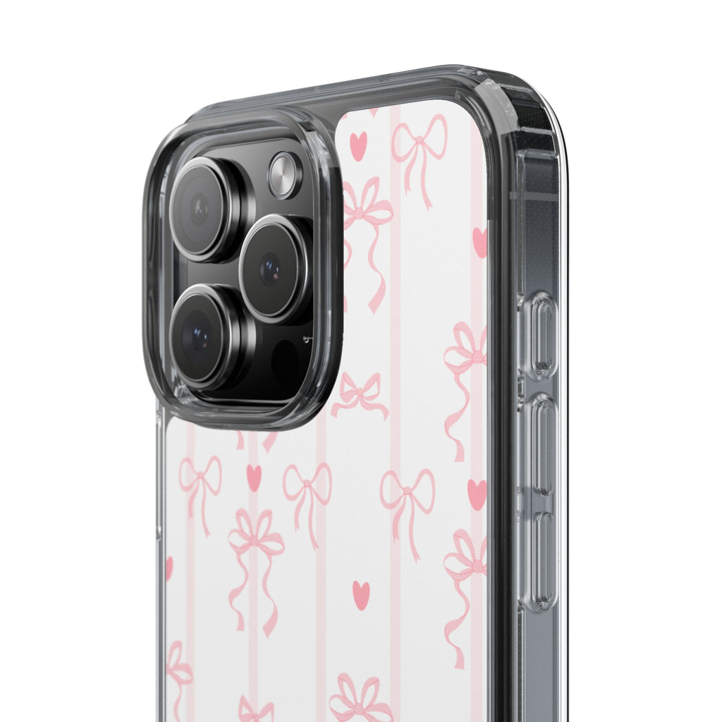 Pink Bow Aesthetic Phone Case – Cute Shockproof Protective Cover with Precise Cutouts, Kawaii Gift for Women & Girls