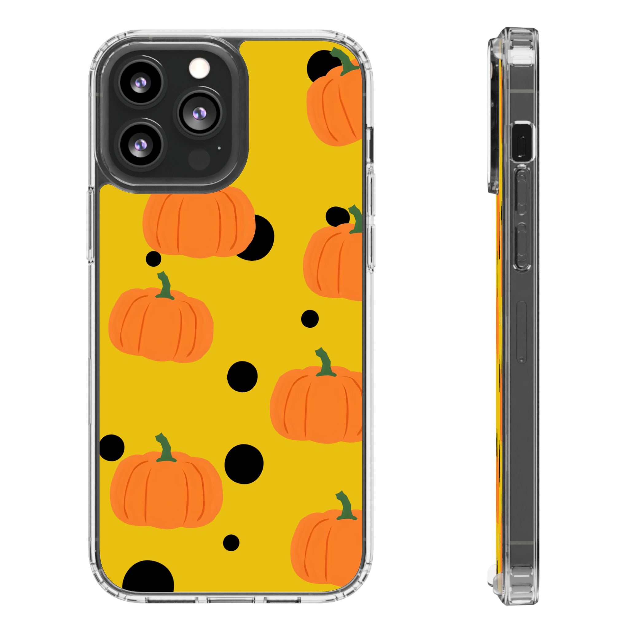 Pumpkin Clear Phone Case for Fall, Cute Pumpkin Phone Cover, Autumn Vibe Clear Case, Halloween Gift, Seasonal Accessories