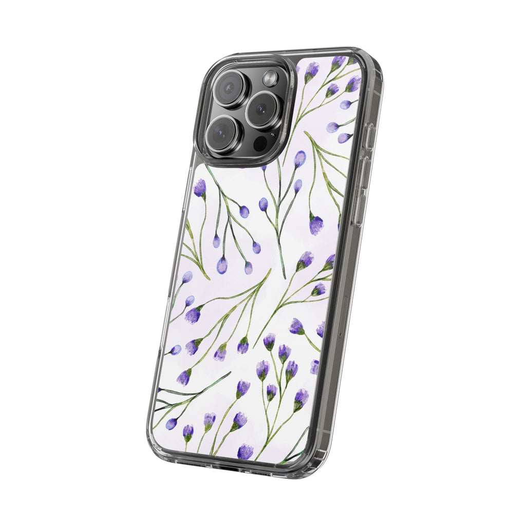 Purple Flower Pattern Phone Case – Aesthetic Floral Protective Cover, Slim Lightweight Design for Women & Girls | iPhone and Samsung