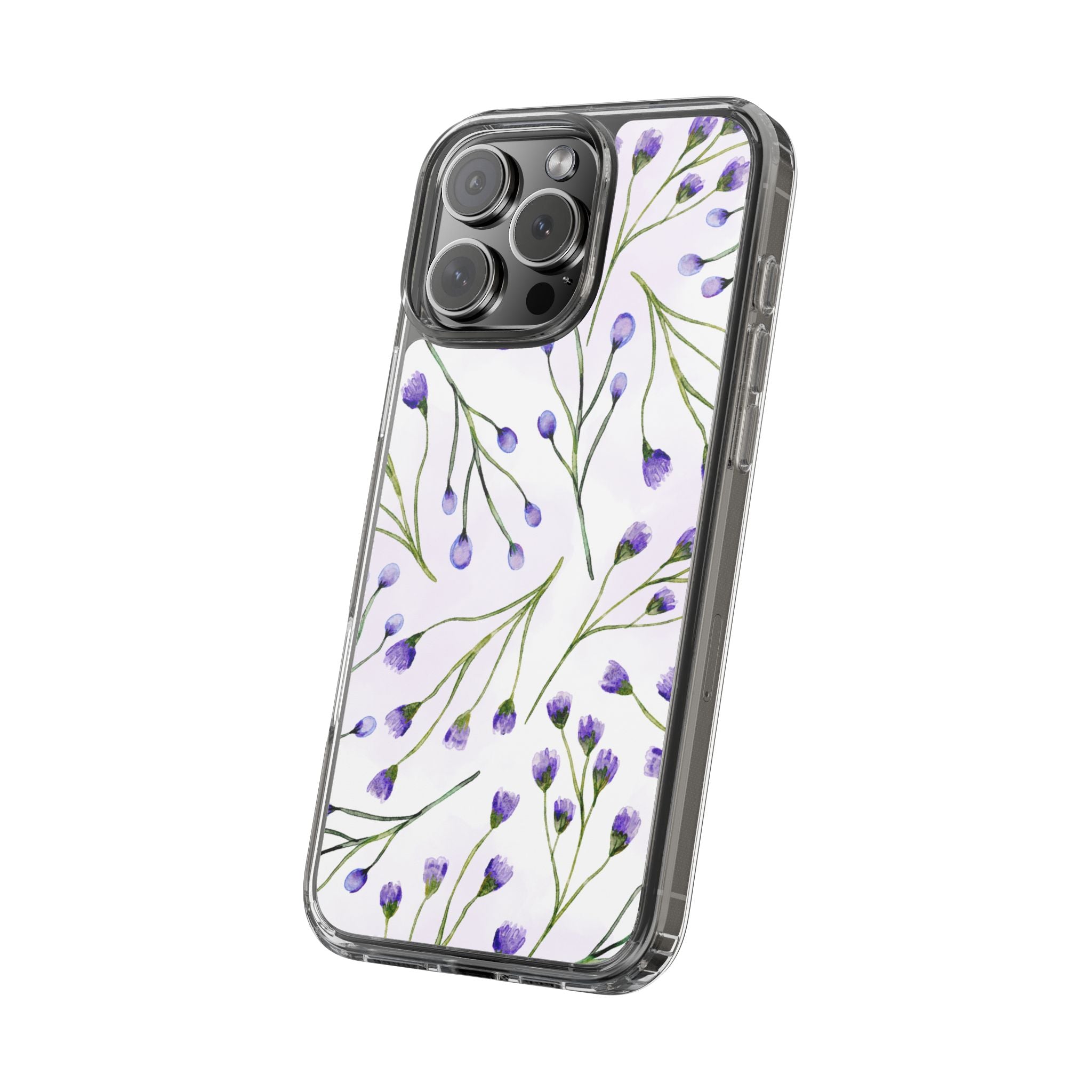 Purple Flower Pattern Phone Case – Aesthetic Floral Protective Cover, Slim Lightweight Design for Women & Girls | iPhone and Samsung