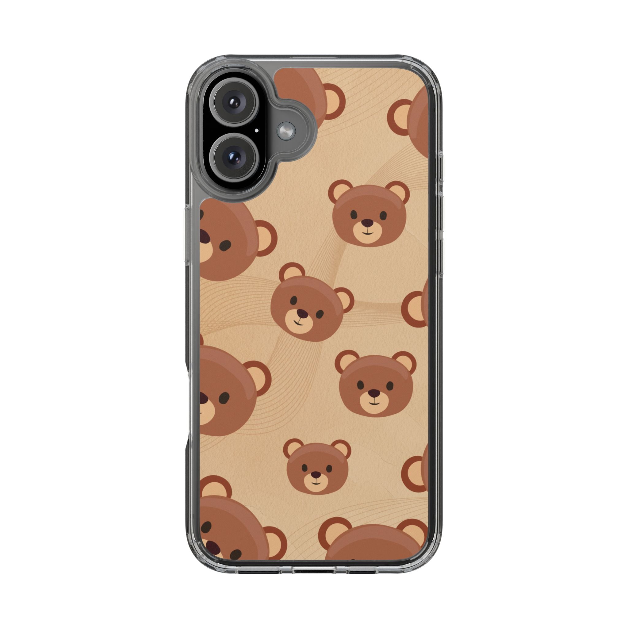 Bear Pattern Clear Phone Case, Cute Animal Phone Cover, Gift for Kids, Trendy Phone Accessory, Birthday Gift, Fun & Playful Style