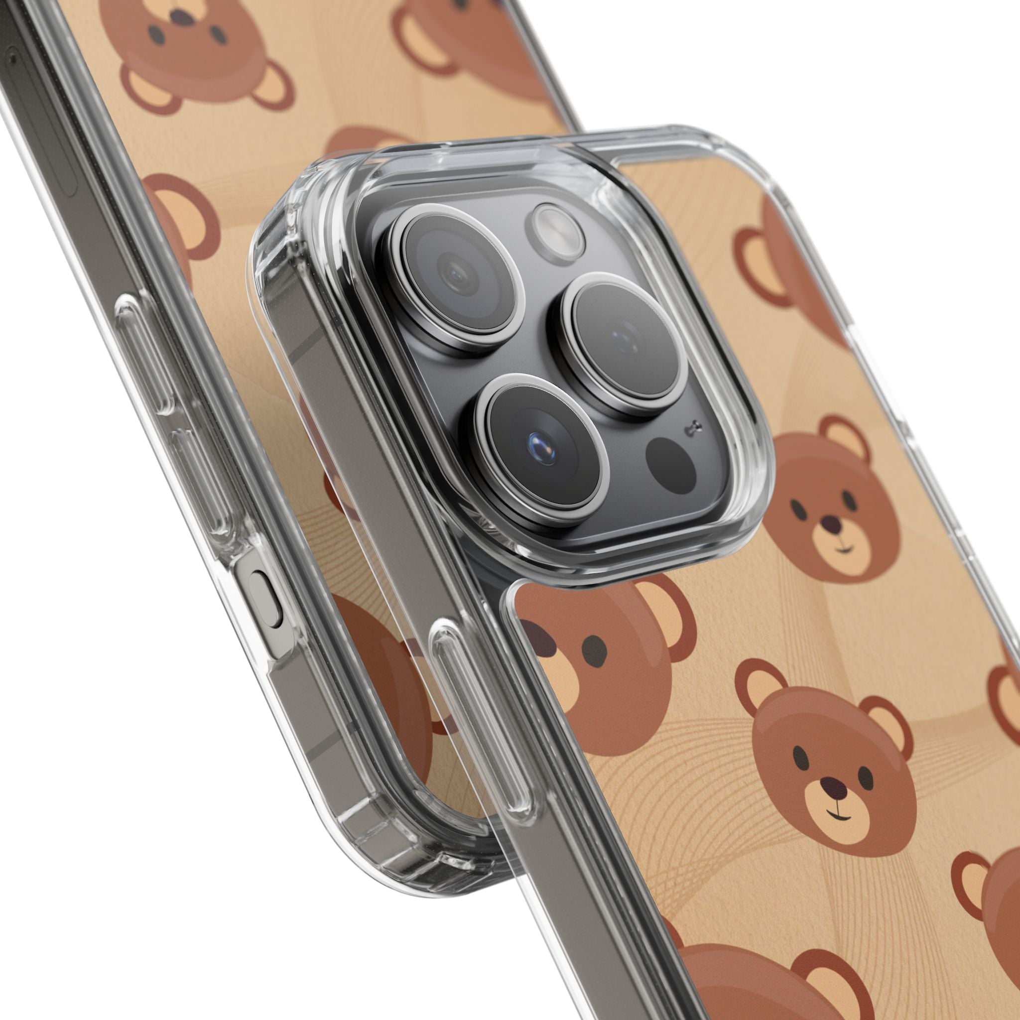 Bear Pattern Clear Phone Case, Cute Animal Phone Cover, Gift for Kids, Trendy Phone Accessory, Birthday Gift, Fun & Playful Style