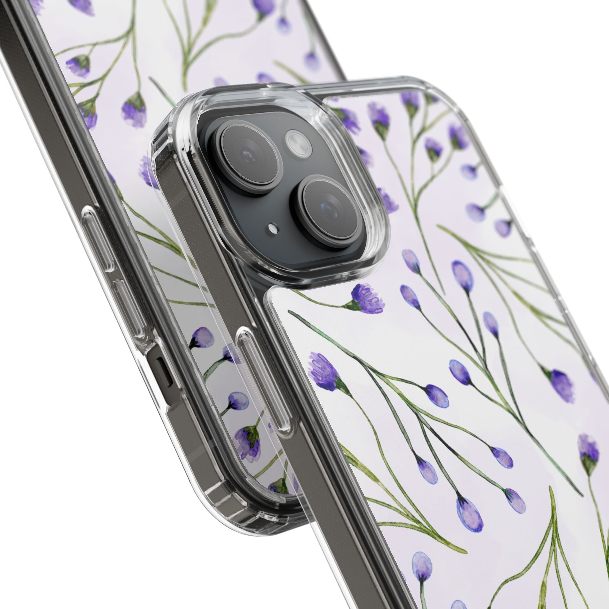 Purple Flower Pattern Phone Case – Aesthetic Floral Protective Cover, Slim Lightweight Design for Women & Girls | iPhone and Samsung