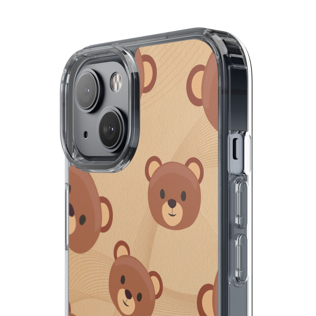 Bear Pattern Clear Phone Case, Cute Animal Phone Cover, Gift for Kids, Trendy Phone Accessory, Birthday Gift, Fun & Playful Style