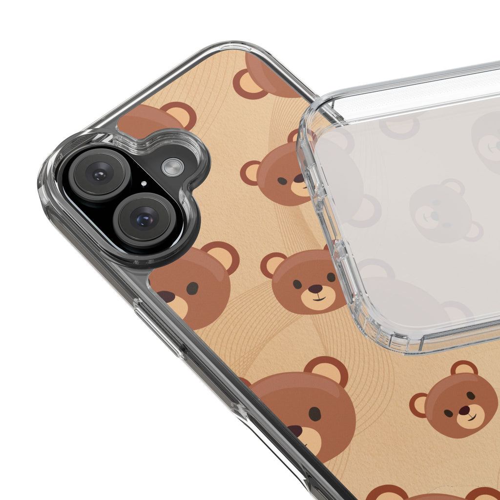 Bear Pattern Clear Phone Case, Cute Animal Phone Cover, Gift for Kids, Trendy Phone Accessory, Birthday Gift, Fun & Playful Style