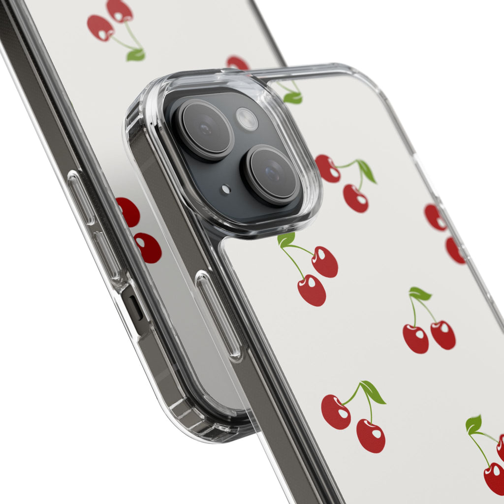 Cute Cherry Pattern Phone Case – Kawaii Red Fruit Design, Slim Protective Cover for iPhone & Samsung