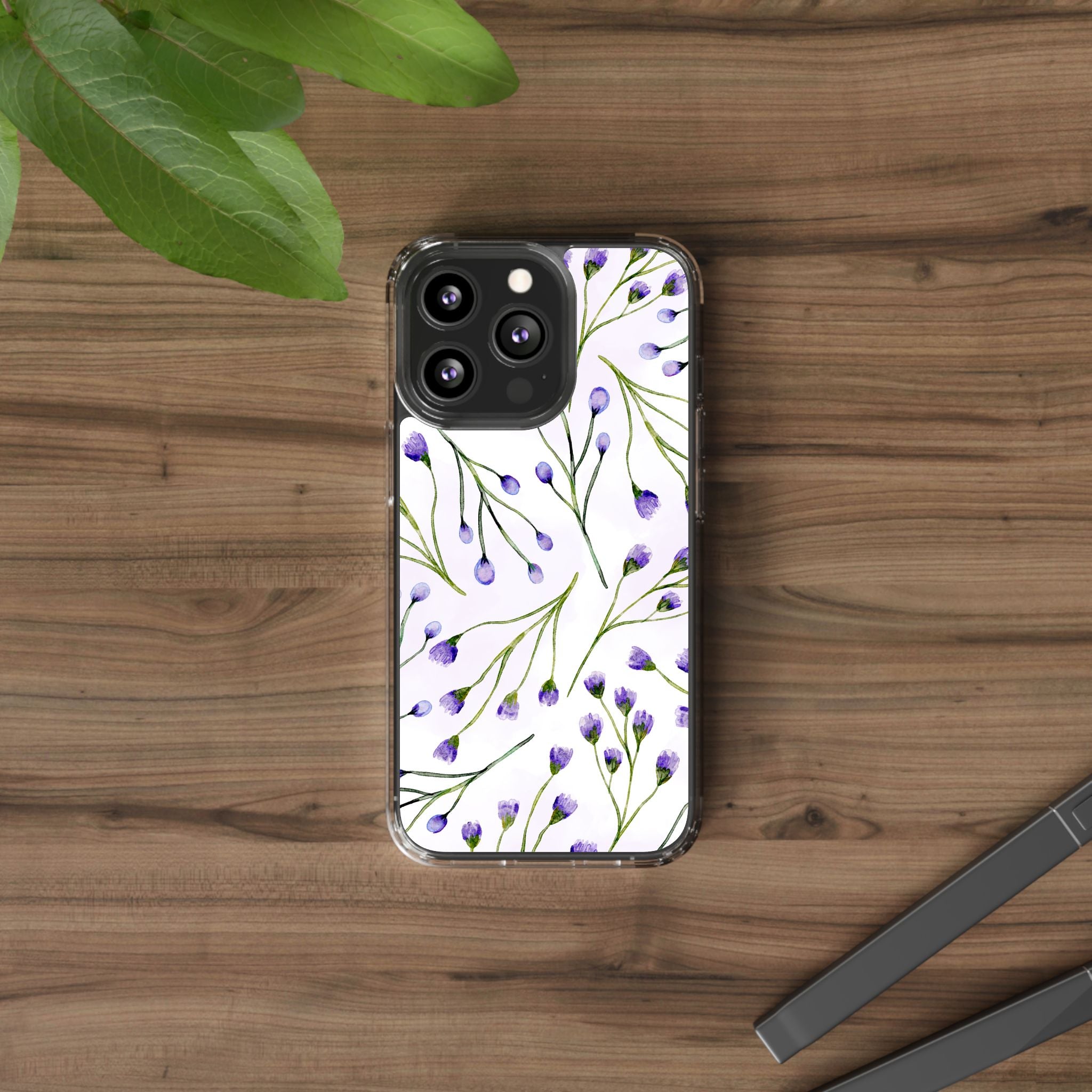 Purple Flower Pattern Phone Case – Aesthetic Floral Protective Cover, Slim Lightweight Design for Women & Girls | iPhone and Samsung