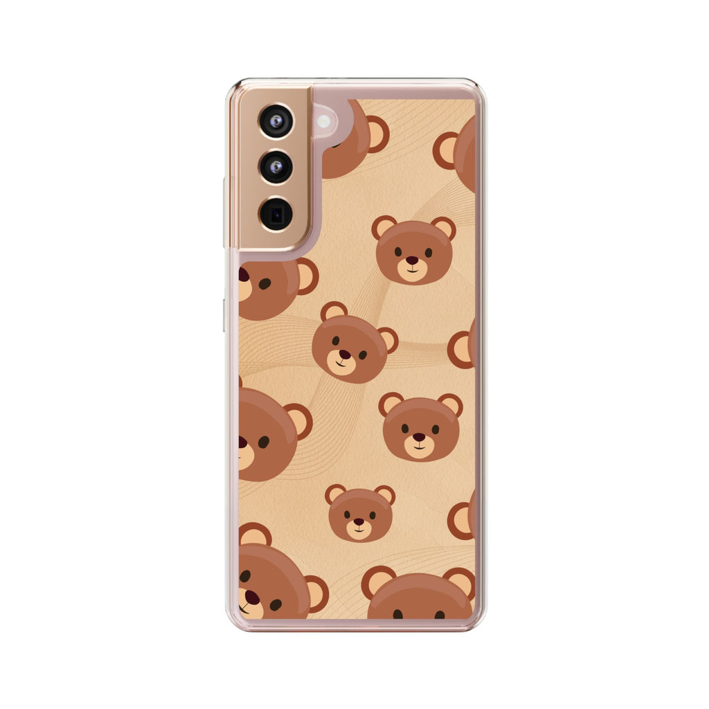 Bear Pattern Clear Phone Case, Cute Animal Phone Cover, Gift for Kids, Trendy Phone Accessory, Birthday Gift, Fun & Playful Style
