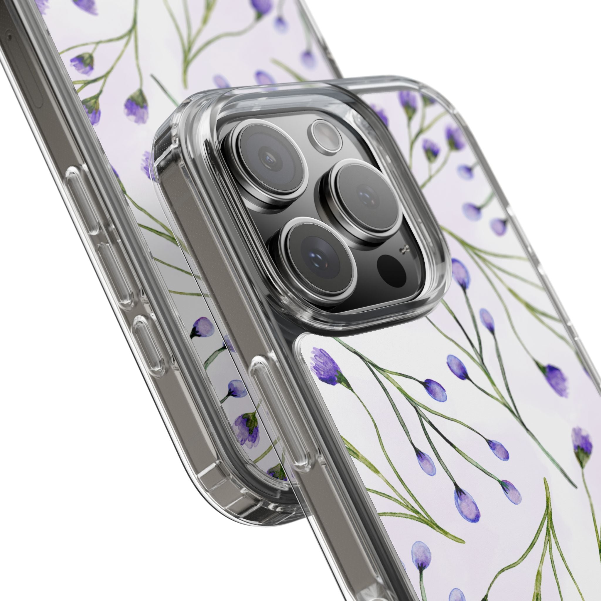 Purple Flower Pattern Phone Case – Aesthetic Floral Protective Cover, Slim Lightweight Design for Women & Girls | iPhone and Samsung