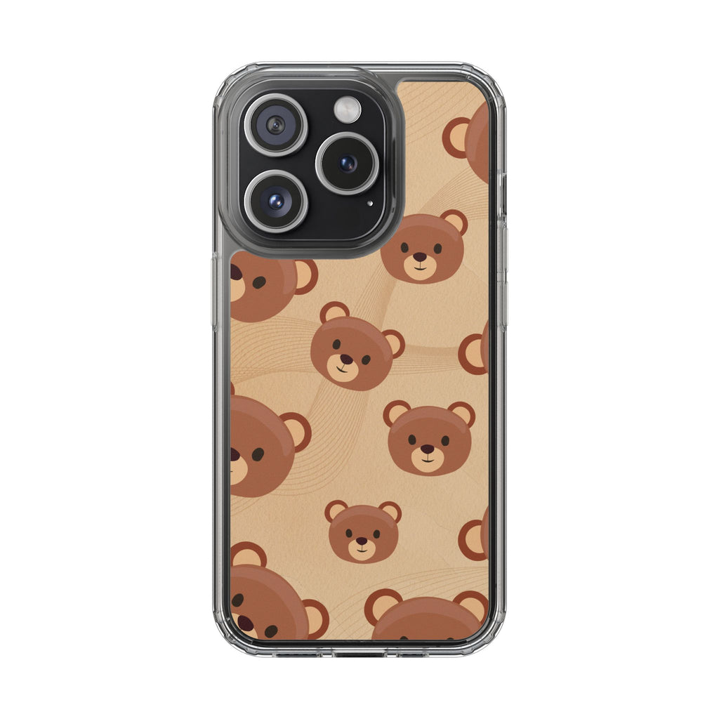 Bear Pattern Clear Phone Case, Cute Animal Phone Cover, Gift for Kids, Trendy Phone Accessory, Birthday Gift, Fun & Playful Style