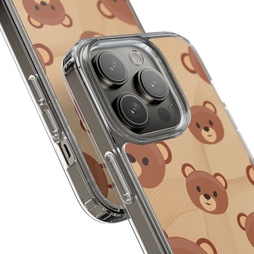 Bear Pattern Clear Phone Case, Cute Animal Phone Cover, Gift for Kids, Trendy Phone Accessory, Birthday Gift, Fun & Playful Style