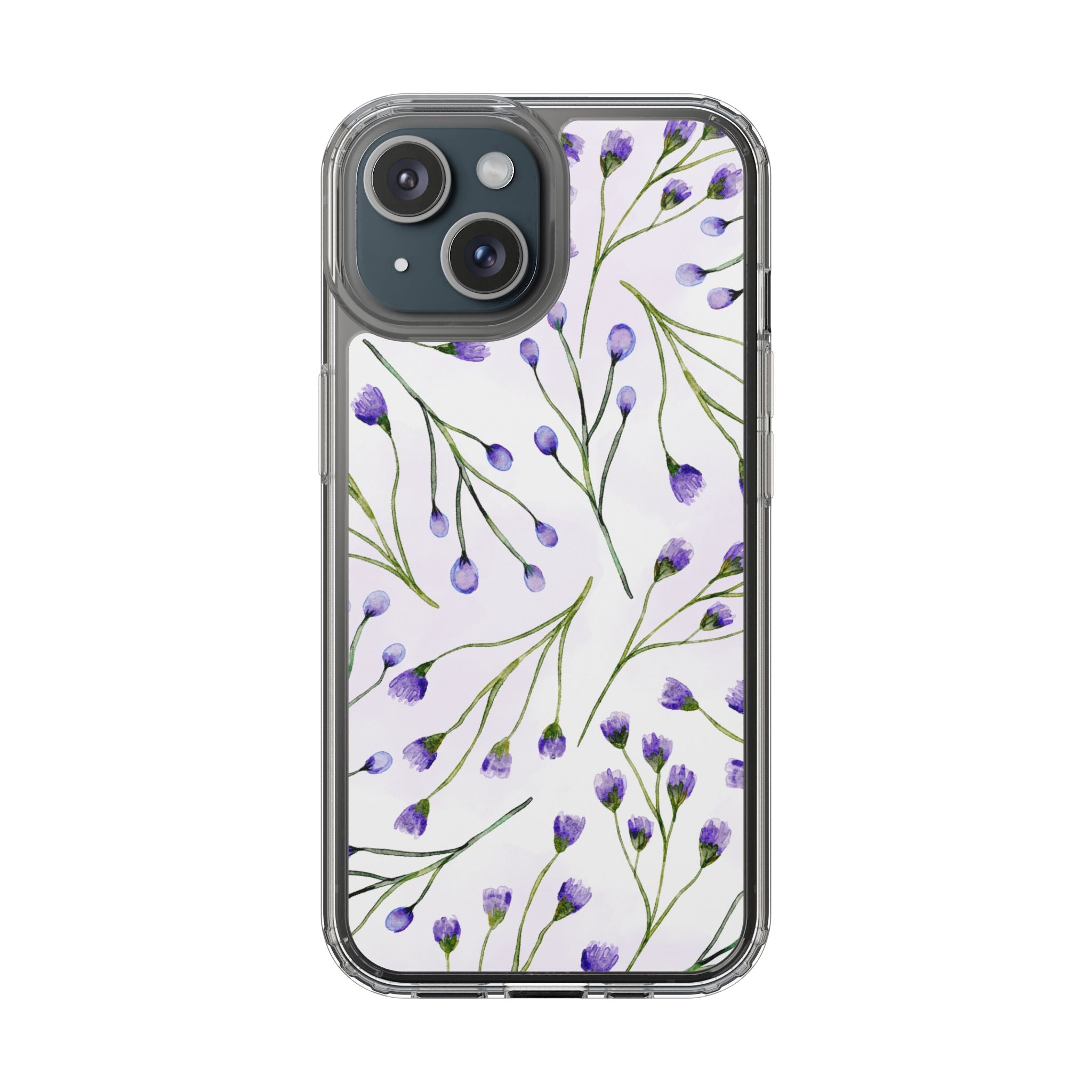 Purple Flower Pattern Phone Case – Aesthetic Floral Protective Cover, Slim Lightweight Design for Women & Girls | iPhone and Samsung