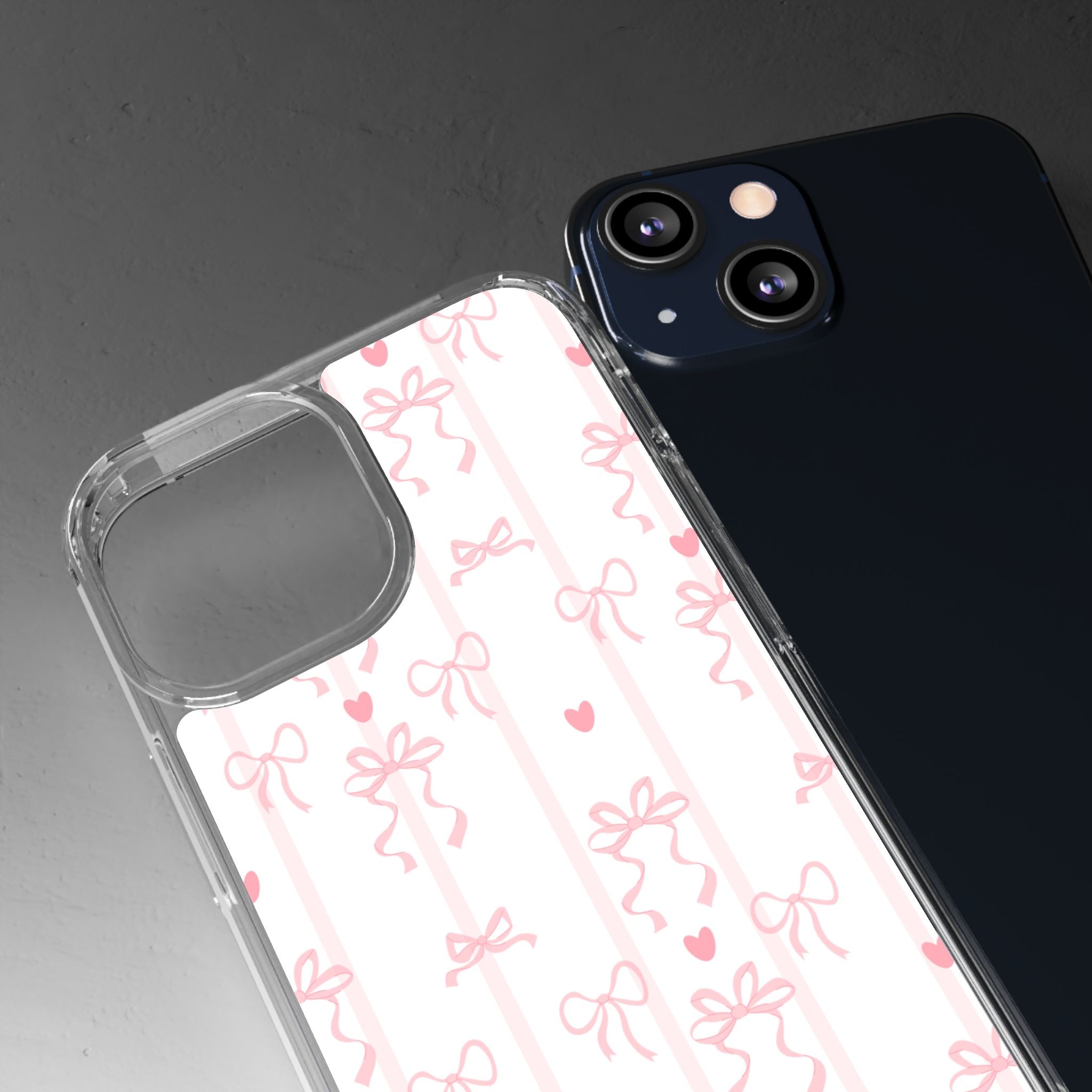 Pink Bow Aesthetic Phone Case – Cute Shockproof Protective Cover with Precise Cutouts, Kawaii Gift for Women & Girls