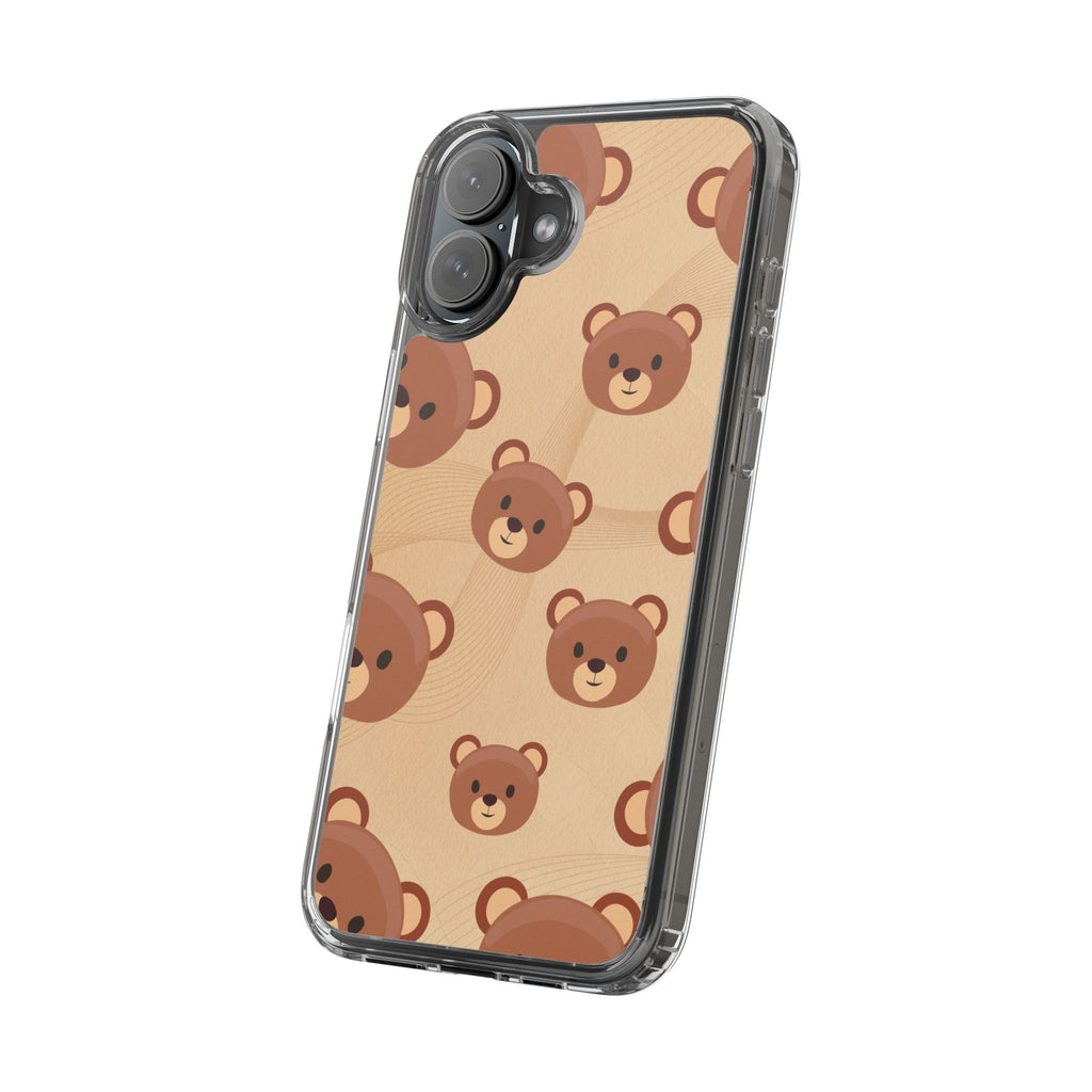 Bear Pattern Clear Phone Case, Cute Animal Phone Cover, Gift for Kids, Trendy Phone Accessory, Birthday Gift, Fun & Playful Style