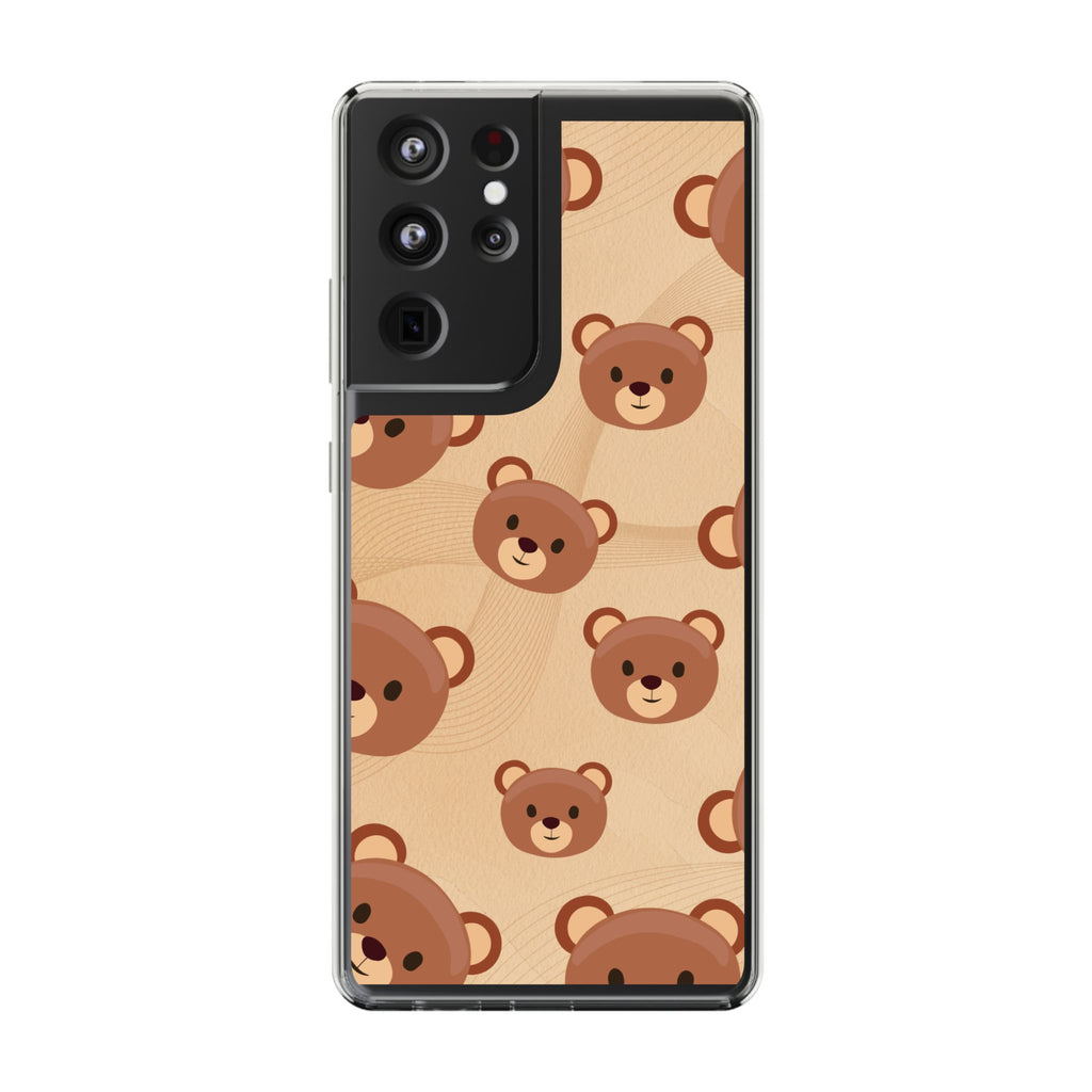 Bear Pattern Clear Phone Case, Cute Animal Phone Cover, Gift for Kids, Trendy Phone Accessory, Birthday Gift, Fun & Playful Style