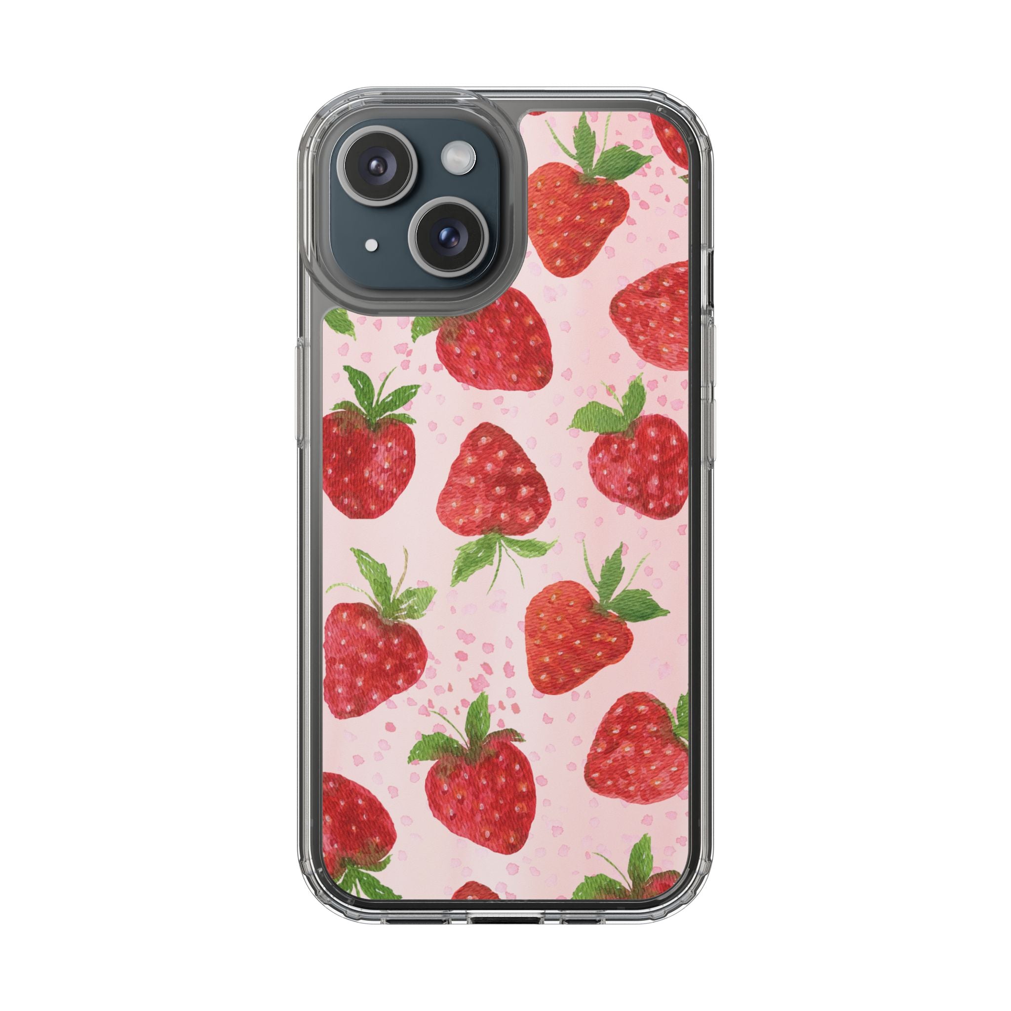 Aesthetic Pink Strawberry Phone Case – Cute Kawaii Fruit Design, Slim Protective Cover for Women & Girls | iPhone and Samsung