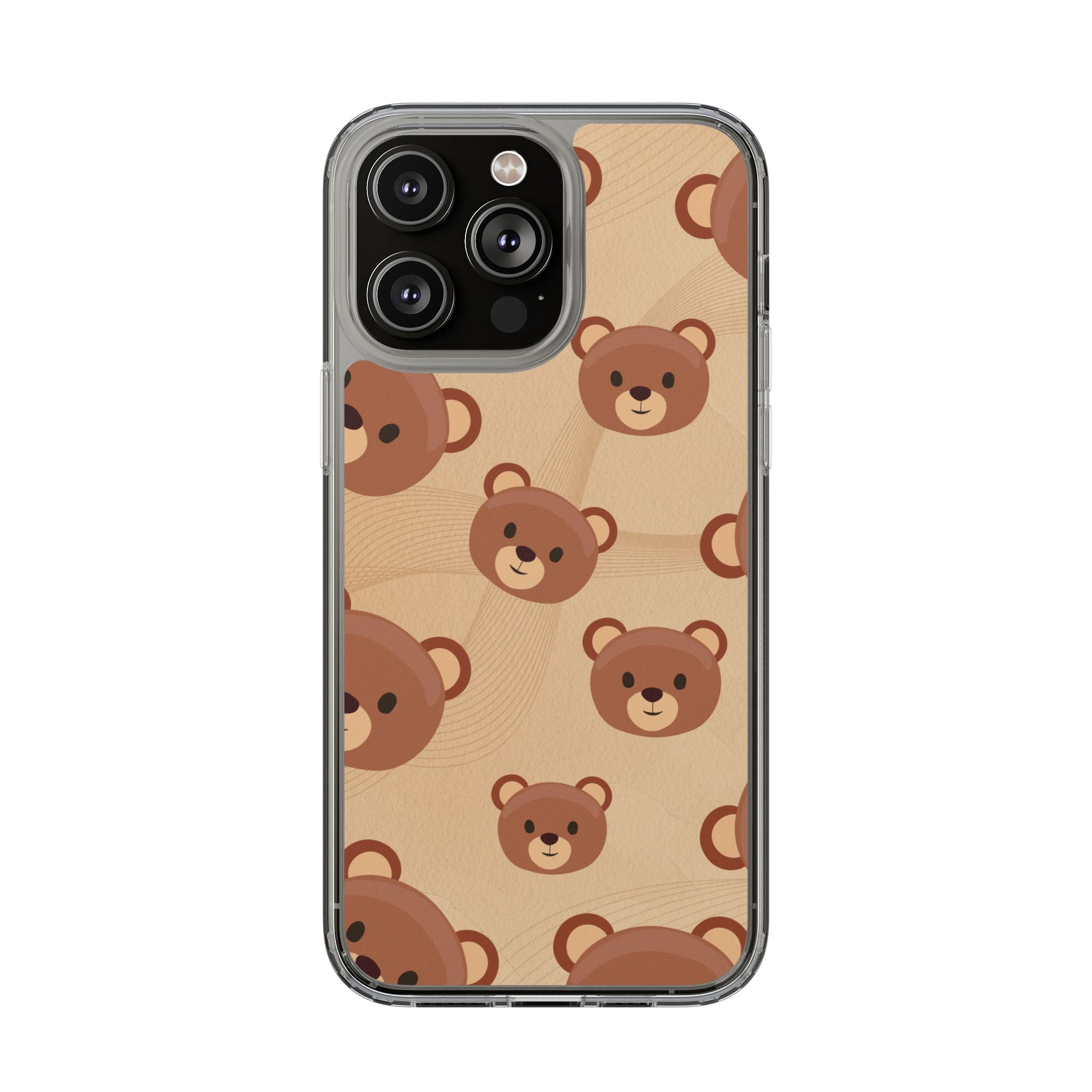 Bear Pattern Clear Phone Case, Cute Animal Phone Cover, Gift for Kids, Trendy Phone Accessory, Birthday Gift, Fun & Playful Style