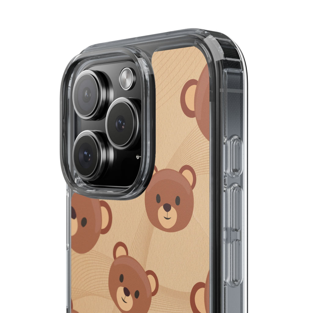 Bear Pattern Clear Phone Case, Cute Animal Phone Cover, Gift for Kids, Trendy Phone Accessory, Birthday Gift, Fun & Playful Style