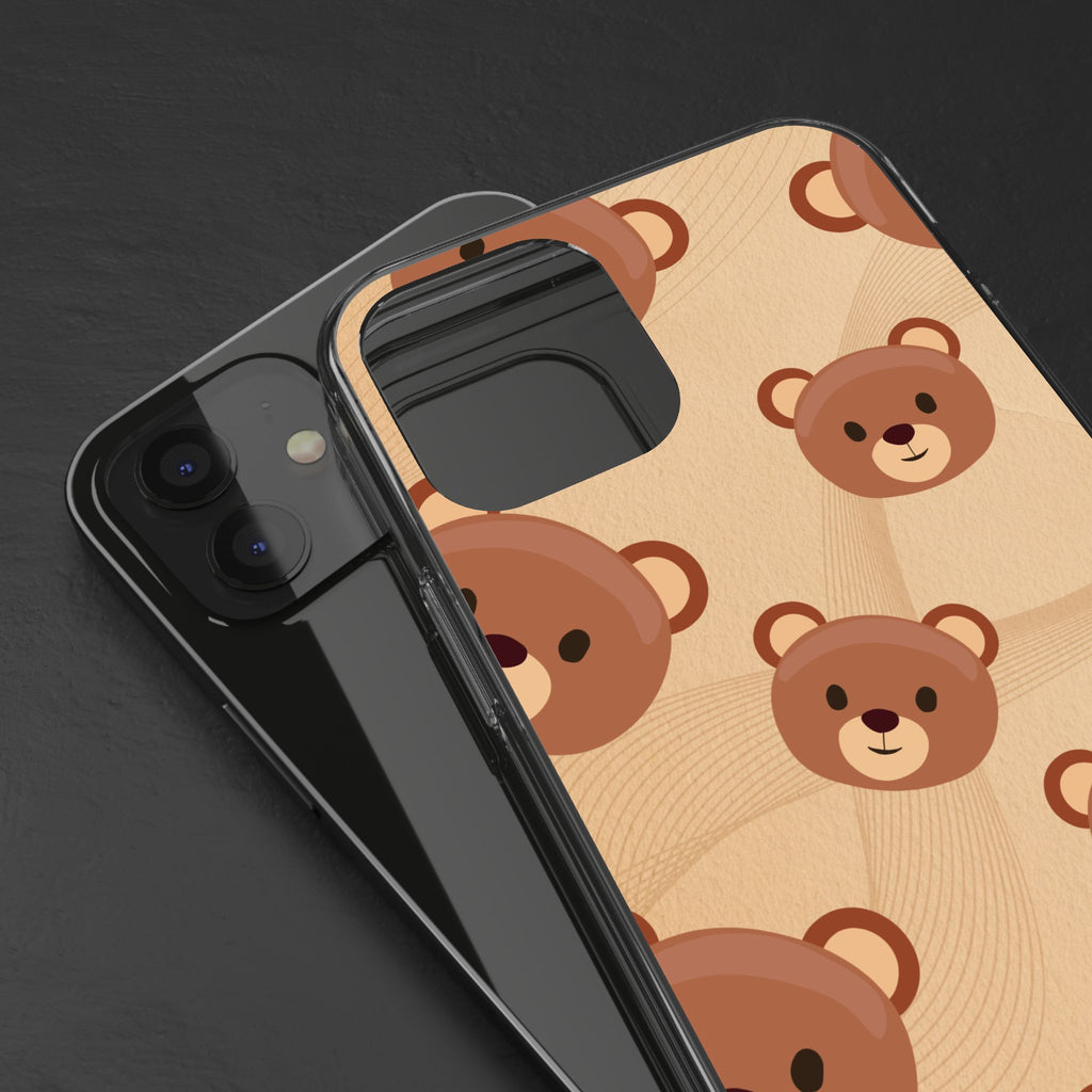 Bear Pattern Clear Phone Case, Cute Animal Phone Cover, Gift for Kids, Trendy Phone Accessory, Birthday Gift, Fun & Playful Style