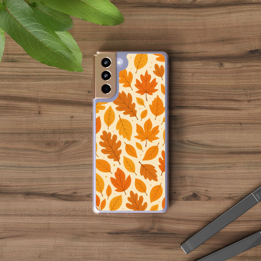 Autumn-Inspired Clear Phone Case | Fall Leaves Design | iPhone, Samsung, Seasonal Gift, Nature Lovers, Phone Accessory