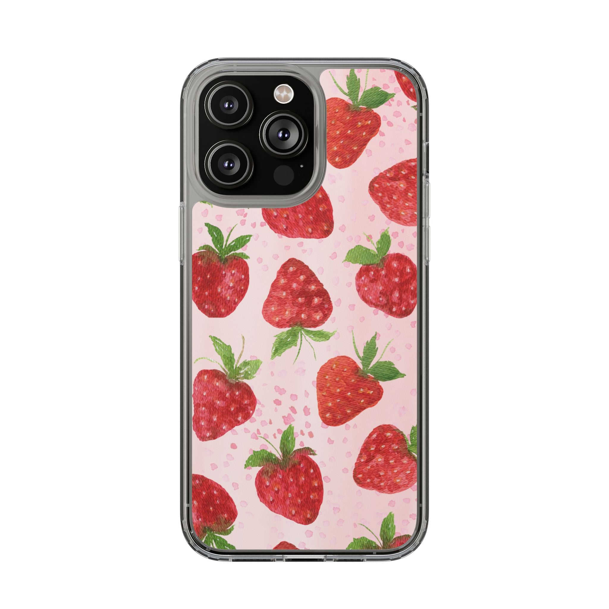 Aesthetic Pink Strawberry Phone Case – Cute Kawaii Fruit Design, Slim Protective Cover for Women & Girls | iPhone and Samsung