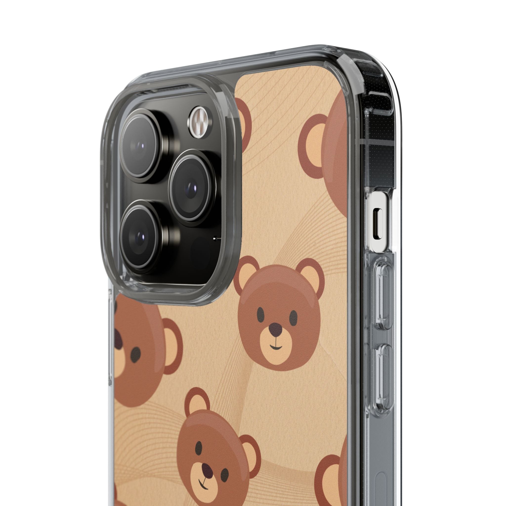 Bear Pattern Clear Phone Case, Cute Animal Phone Cover, Gift for Kids, Trendy Phone Accessory, Birthday Gift, Fun & Playful Style