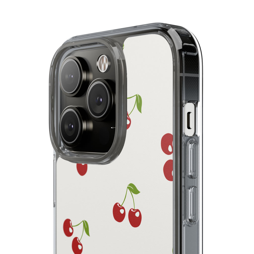 Cute Cherry Pattern Phone Case – Kawaii Red Fruit Design, Slim Protective Cover for iPhone & Samsung