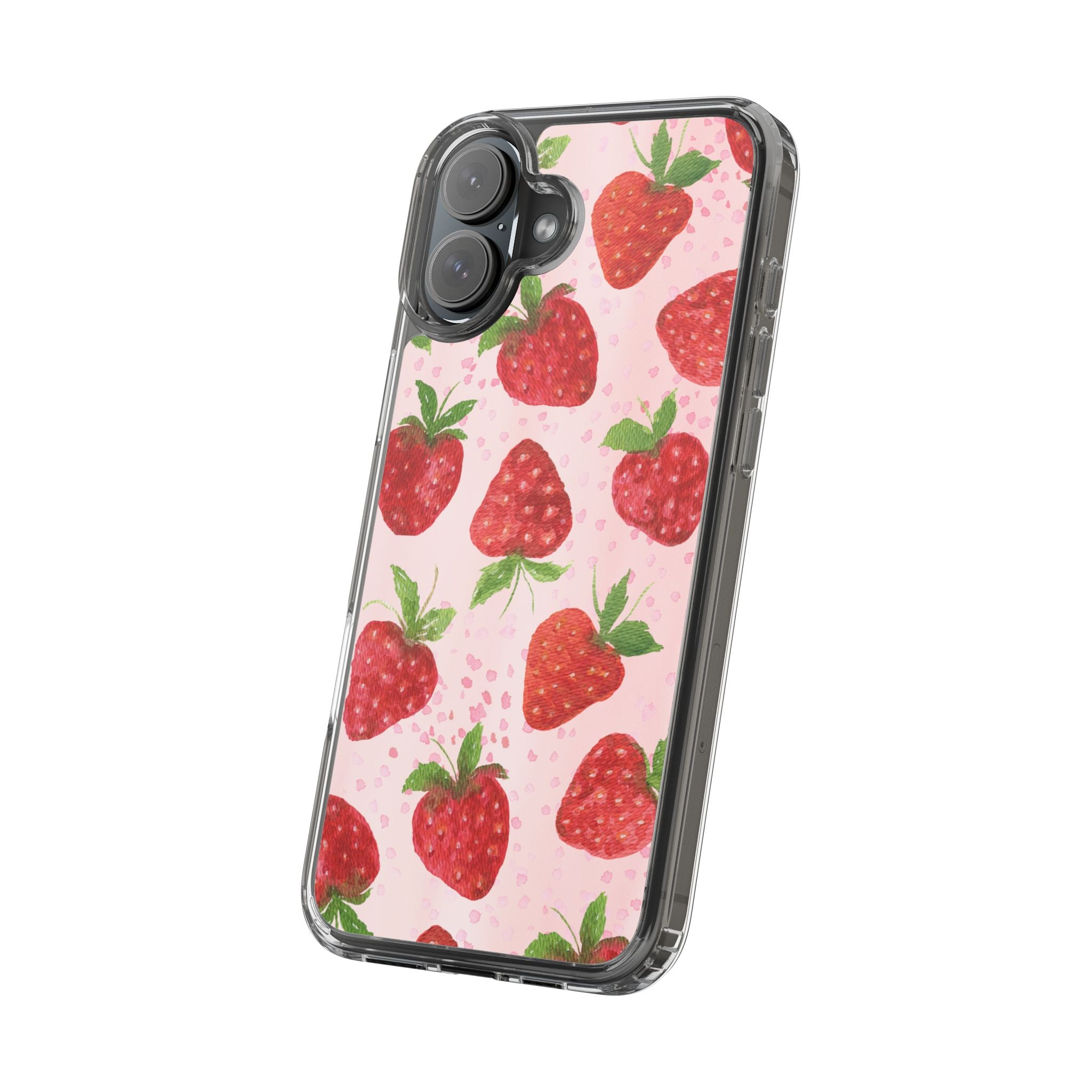 Aesthetic Pink Strawberry Phone Case – Cute Kawaii Fruit Design, Slim Protective Cover for Women & Girls | iPhone and Samsung