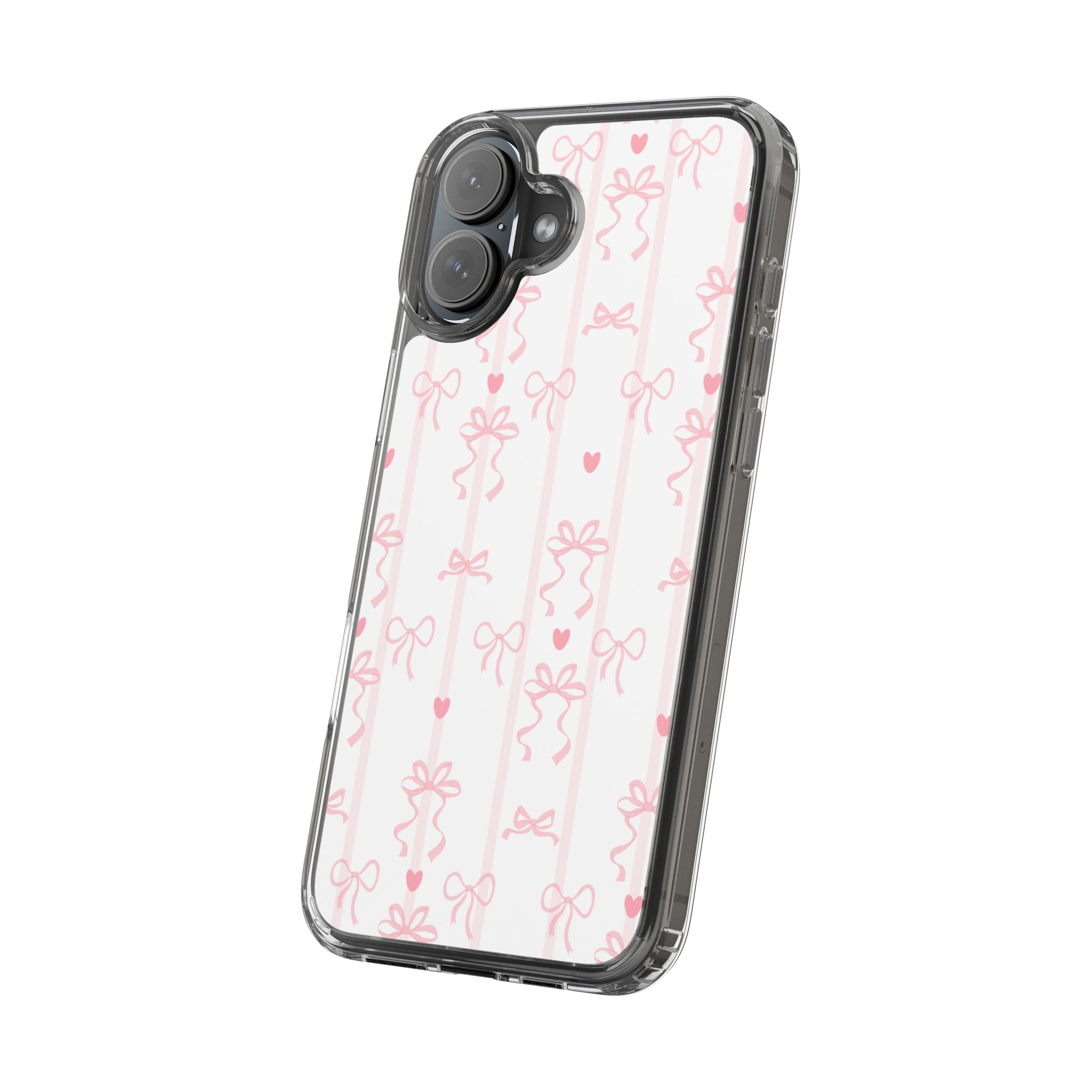 Pink Bow Aesthetic Phone Case – Cute Shockproof Protective Cover with Precise Cutouts, Kawaii Gift for Women & Girls