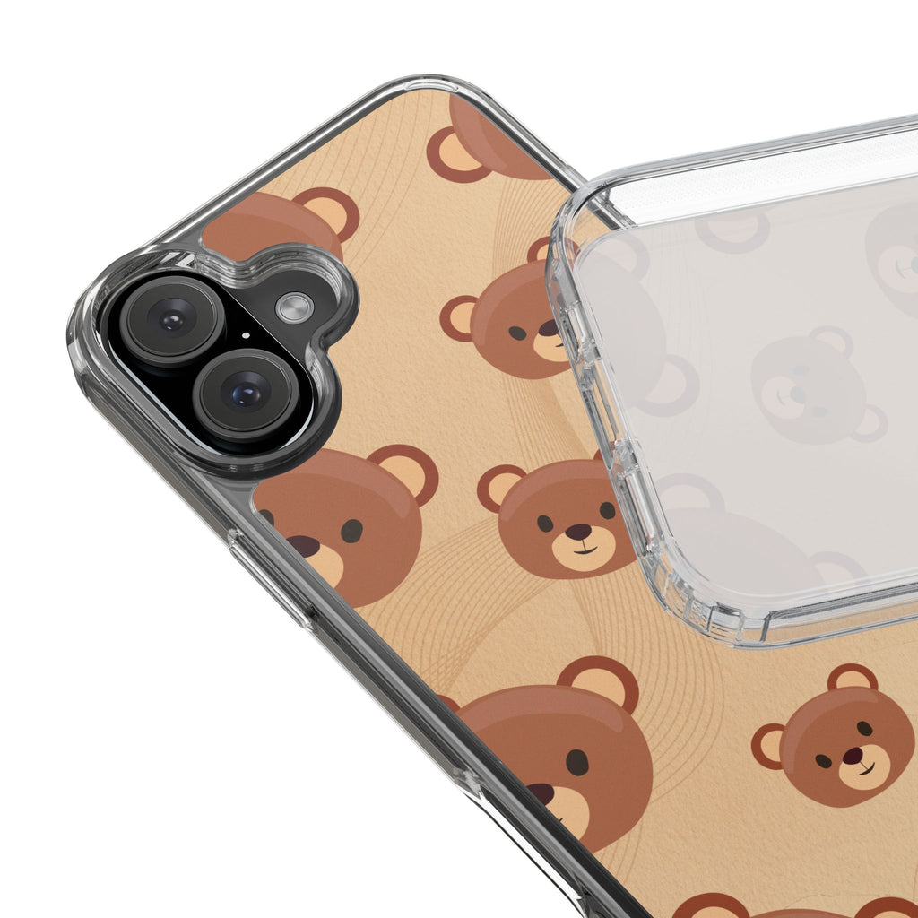 Bear Pattern Clear Phone Case, Cute Animal Phone Cover, Gift for Kids, Trendy Phone Accessory, Birthday Gift, Fun & Playful Style