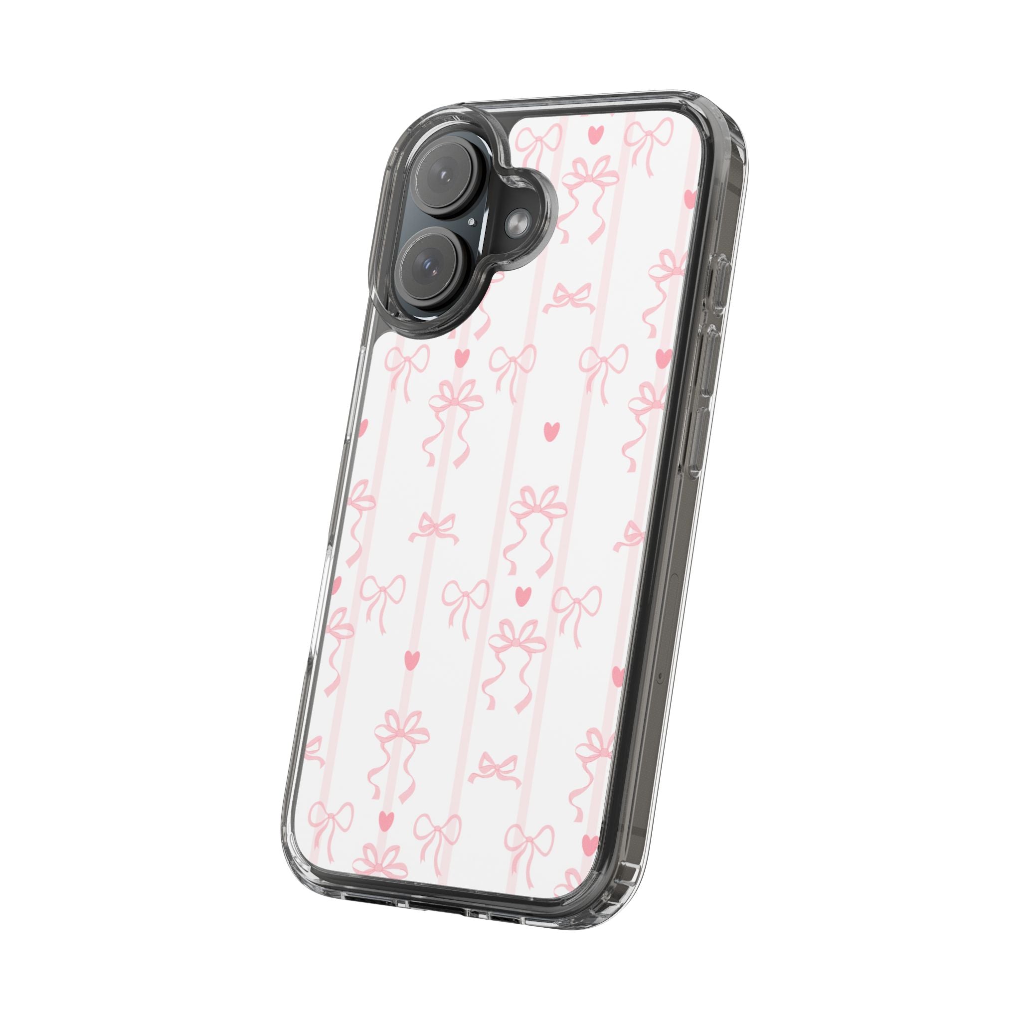 Pink Bow Aesthetic Phone Case – Cute Shockproof Protective Cover with Precise Cutouts, Kawaii Gift for Women & Girls