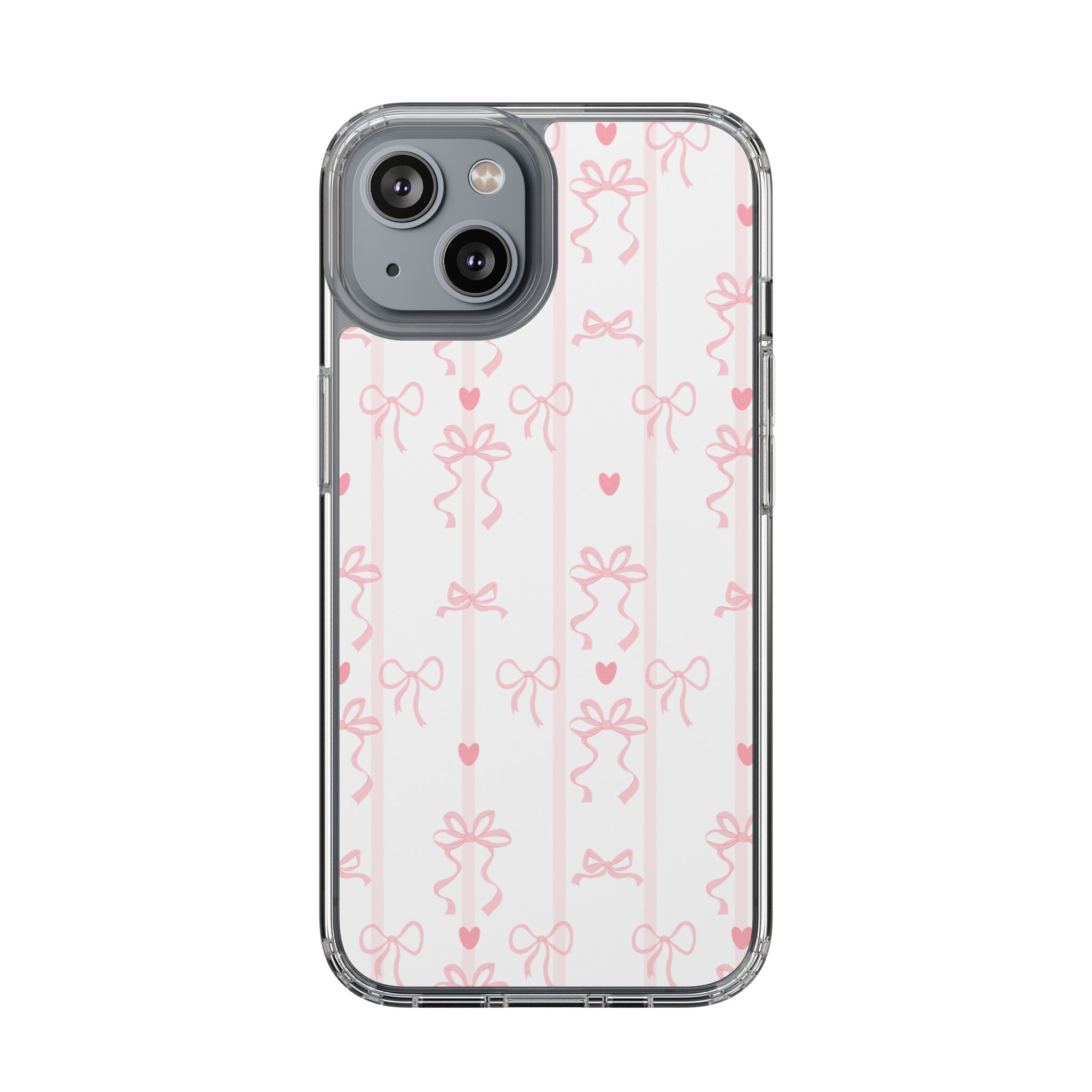 Pink Bow Aesthetic Phone Case – Cute Shockproof Protective Cover with Precise Cutouts, Kawaii Gift for Women & Girls