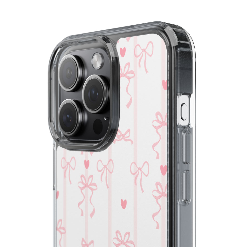 Pink Bow Aesthetic Phone Case – Cute Shockproof Protective Cover with Precise Cutouts, Kawaii Gift for Women & Girls
