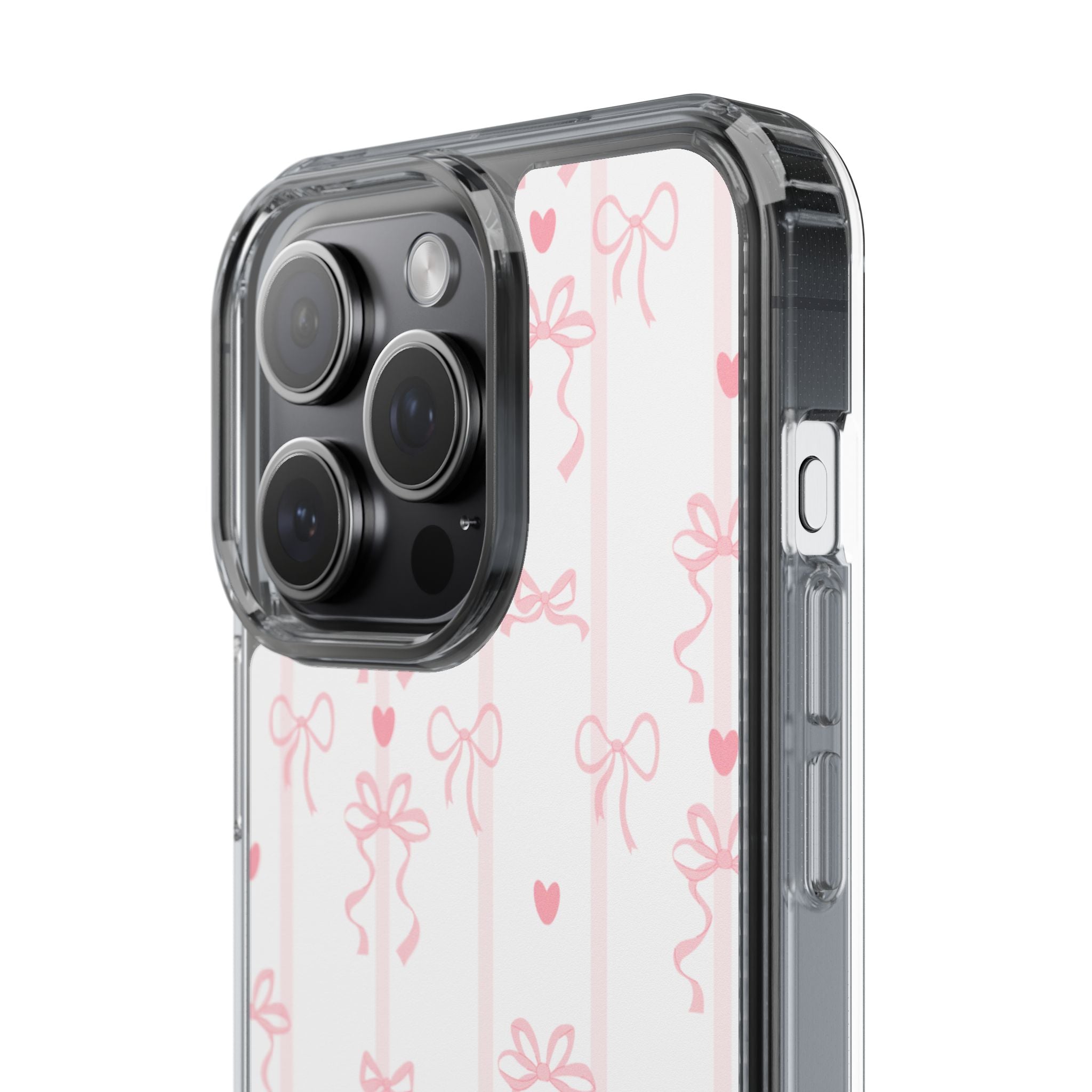 Pink Bow Aesthetic Phone Case – Cute Shockproof Protective Cover with Precise Cutouts, Kawaii Gift for Women & Girls