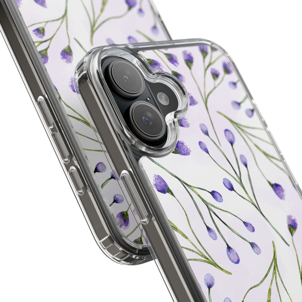 Purple Flower Pattern Phone Case – Aesthetic Floral Protective Cover, Slim Lightweight Design for Women & Girls | iPhone and Samsung