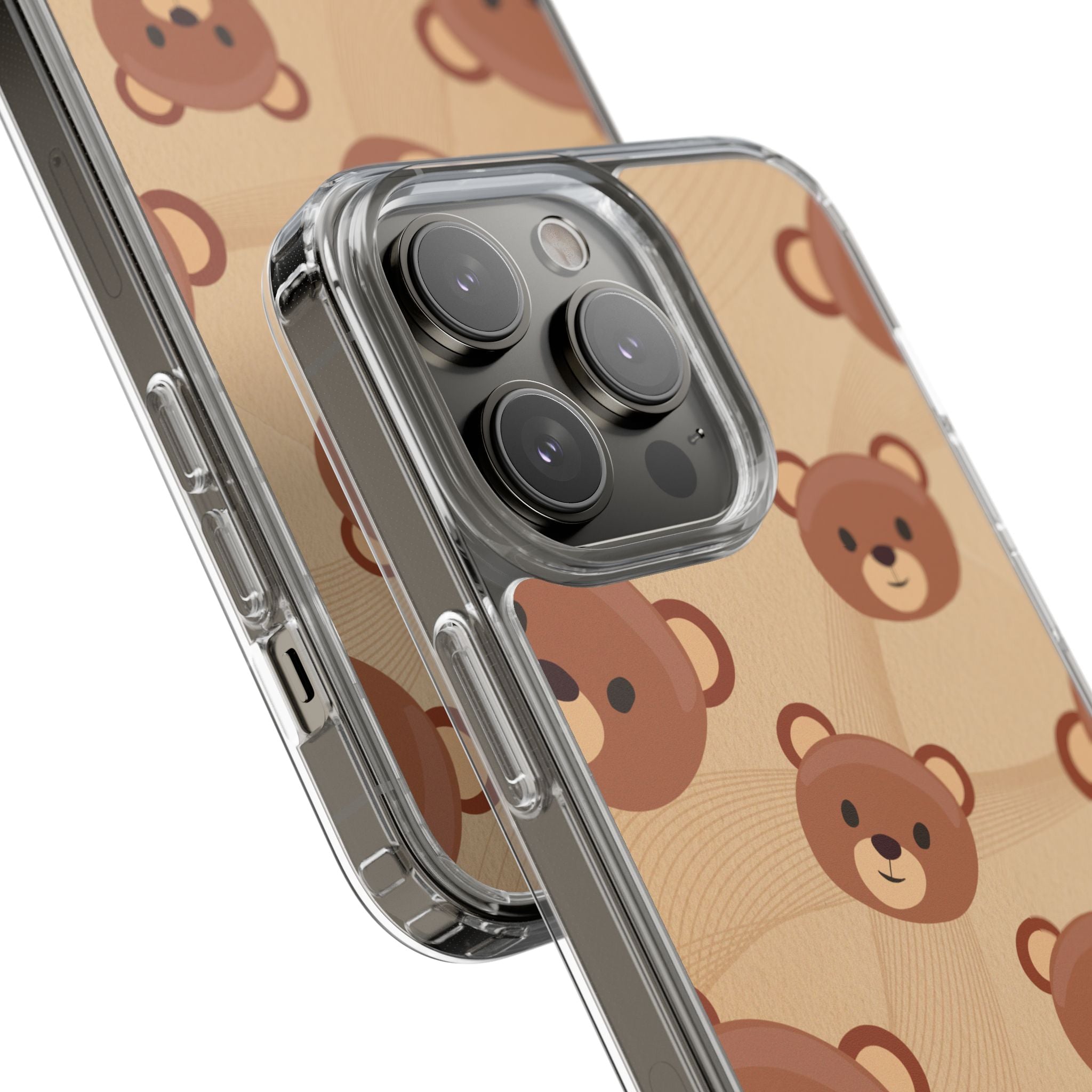 Bear Pattern Clear Phone Case, Cute Animal Phone Cover, Gift for Kids, Trendy Phone Accessory, Birthday Gift, Fun & Playful Style