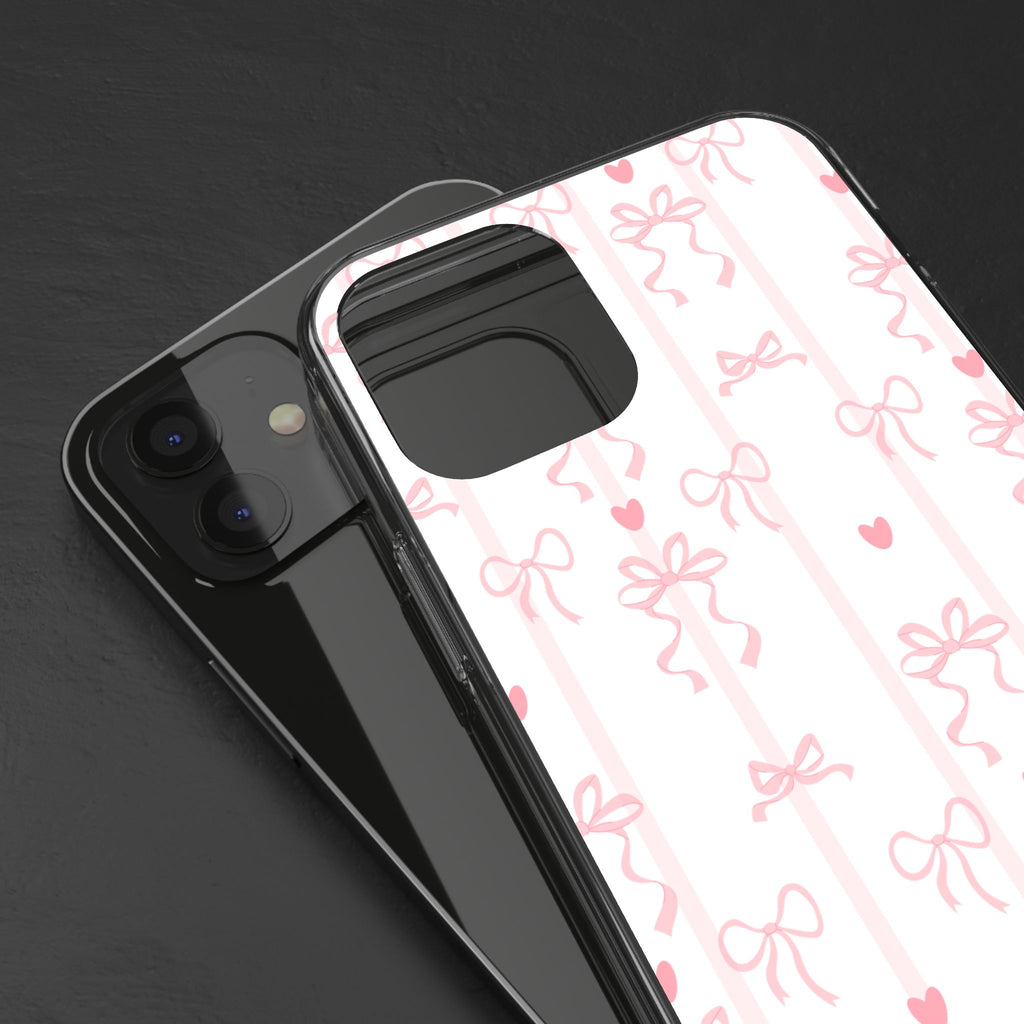 Pink Bow Aesthetic Phone Case – Cute Shockproof Protective Cover with Precise Cutouts, Kawaii Gift for Women & Girls